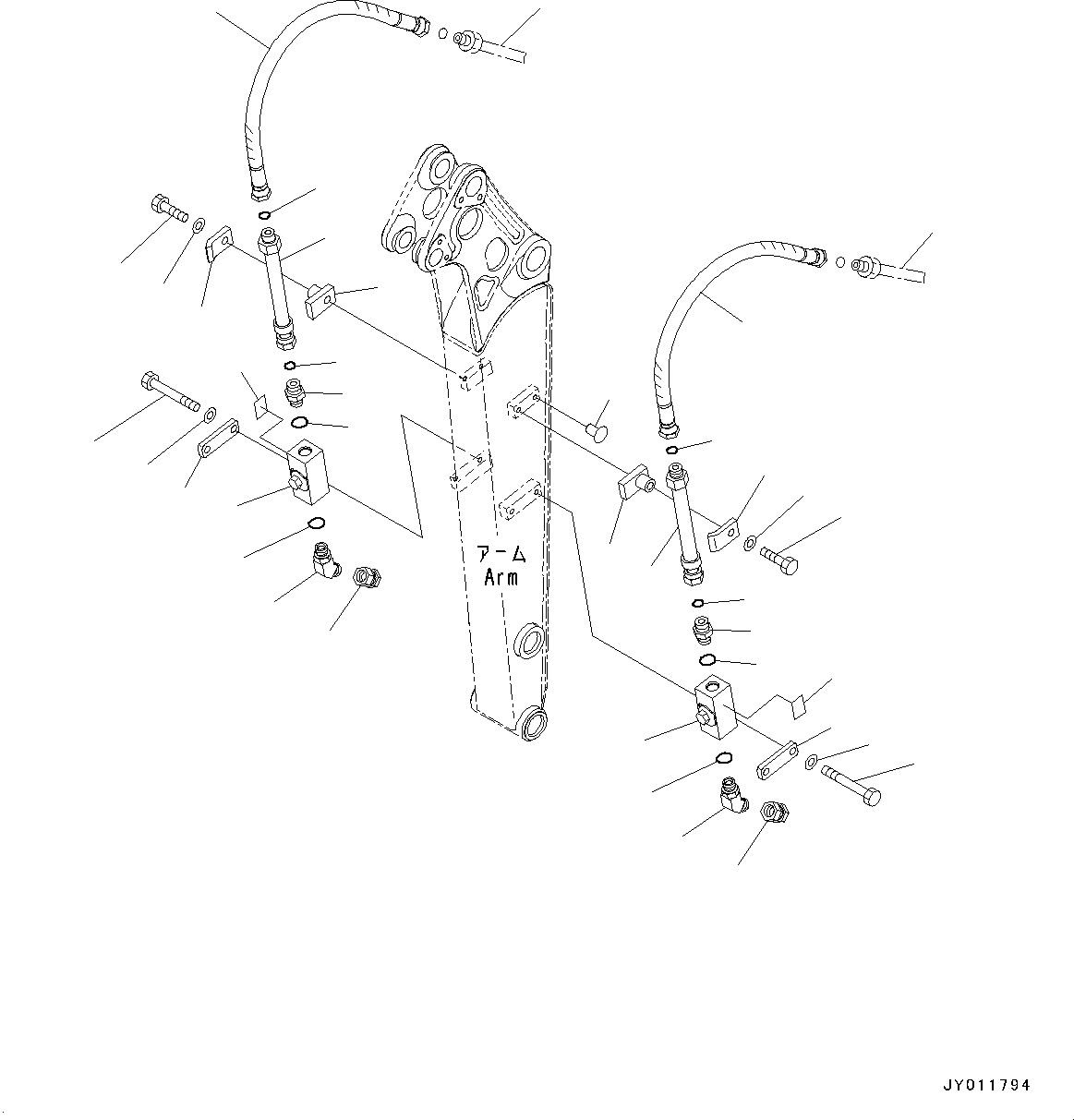 Схема запчастей Komatsu PC20MR-3 - РУКОЯТЬ, ДОПОЛН. ГИДРОЛИНИЯ (№8-) РУКОЯТЬ, ДЛЯ КРОМЕ ЯПОН., 97MM РУКОЯТЬ, ГИДРОМОЛОТ