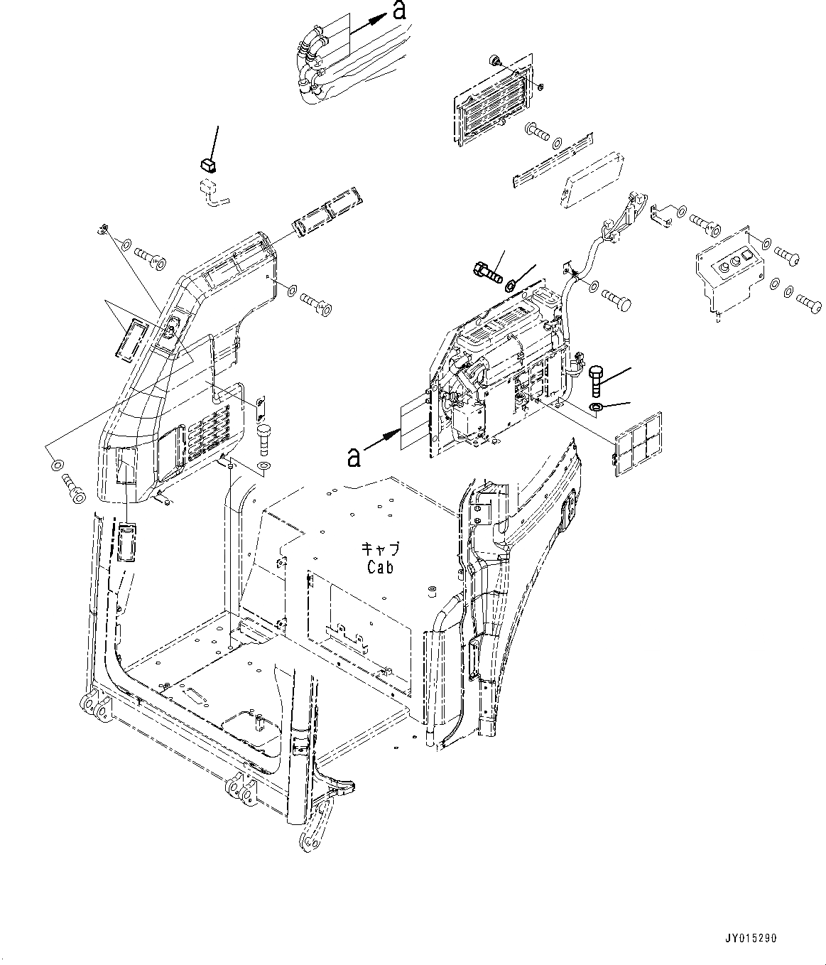 Схема запчастей Komatsu PC55MR-3 - КАБИНА, БЛОК КОНДИЦИОНЕРА (/) (№-) КАБИНА, С КОНДИЦИОНЕРОМ, МАСТЕР КЛЮЧ, ДЛЯ АВСТРАЛИИ И НОВ. ZEALAND, PROVISION ДЛЯ -ДОПОЛН. АКТУАТОР ТРУБЫ, ВЫСОК. ЕМК.