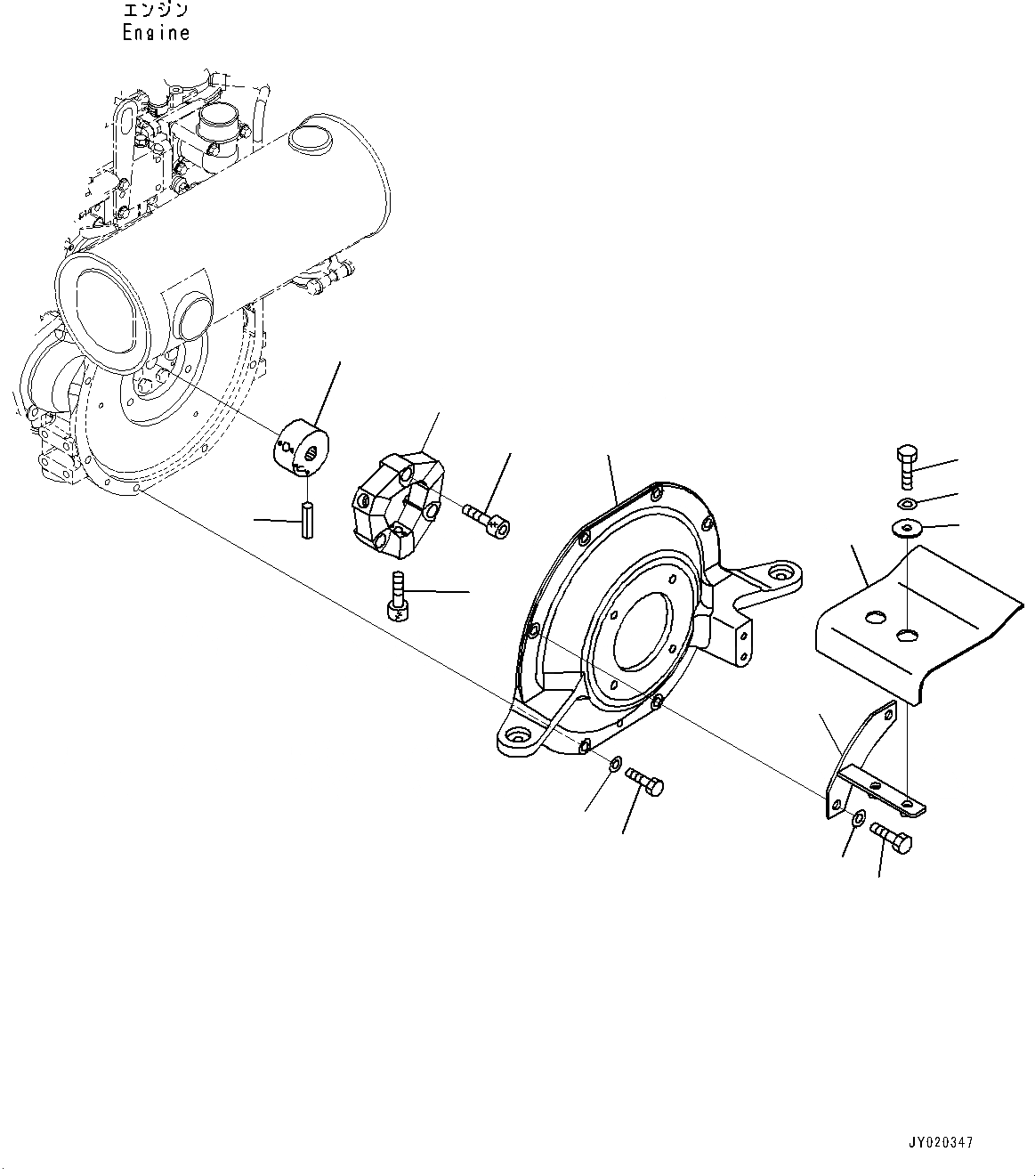 Схема запчастей Komatsu PC45MR-3 - ДВИГАТЕЛЬ БЛОК, С КОНДИЦИОНЕРОМ, ДЕМПФЕР (№-7) ДВИГАТЕЛЬ БЛОК, С КОНДИЦИОНЕРОМ