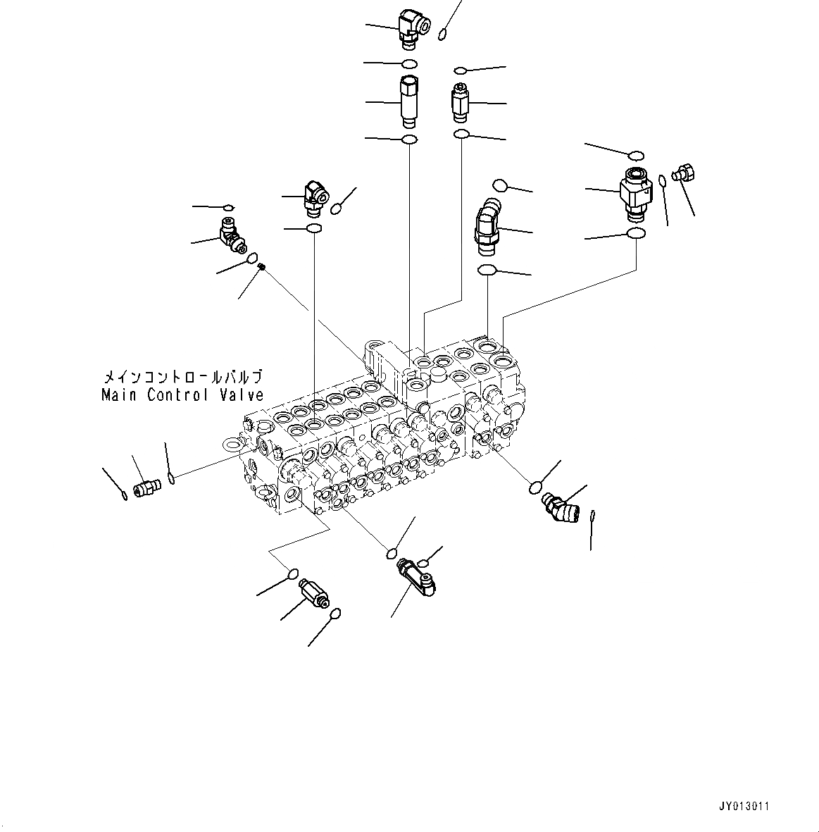 Схема запчастей Komatsu PC45MR-3 - УПРАВЛЯЮЩ. КЛАПАН, 9-СЕКЦИОНН., БЕЗ НАВЕСН. ОБОРУД КЛАПАН, СОЕДИНИТЕЛЬН. ЧАСТИ (/) (№-) УПРАВЛЯЮЩ. КЛАПАН, 9-СЕКЦИОНН., БЕЗ НАВЕСН. ОБОРУД КЛАПАН