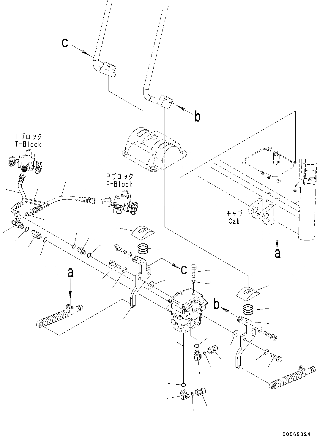 Схема запчастей Komatsu PC45MR-3 - КАБИНА, -НАВЕСН. ОБОРУД, С КОНДИЦИОНЕРОМ, ПОЛ, PPC ТРУБЫ ДЛЯ ХОД КЛАПАН (№-) КАБИНА, -НАВЕСН. ОБОРУД, С КОНДИЦИОНЕРОМ