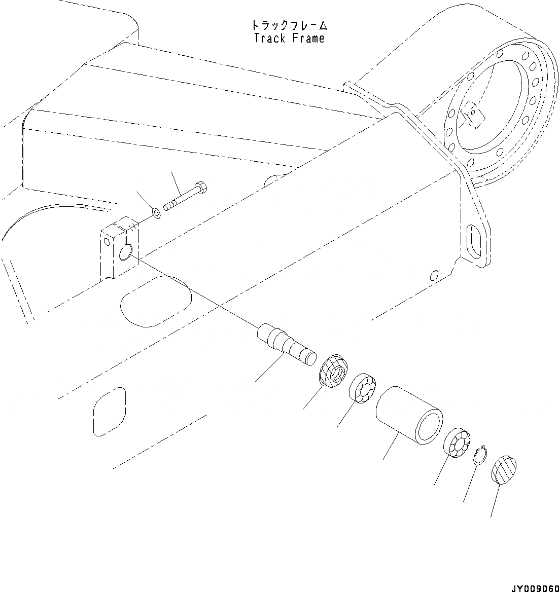Схема запчастей Komatsu PC45MR-3 - ГУСЕНИЧНАЯ РАМА, БЕЗ ОТВ. С ИЗМ. УГЛОМ DOZER, ПОДДЕРЖИВАЮЩИЙ КАТОК (№-) ГУСЕНИЧНАЯ РАМА, БЕЗ ОТВ. С ИЗМ. УГЛОМ DOZER
