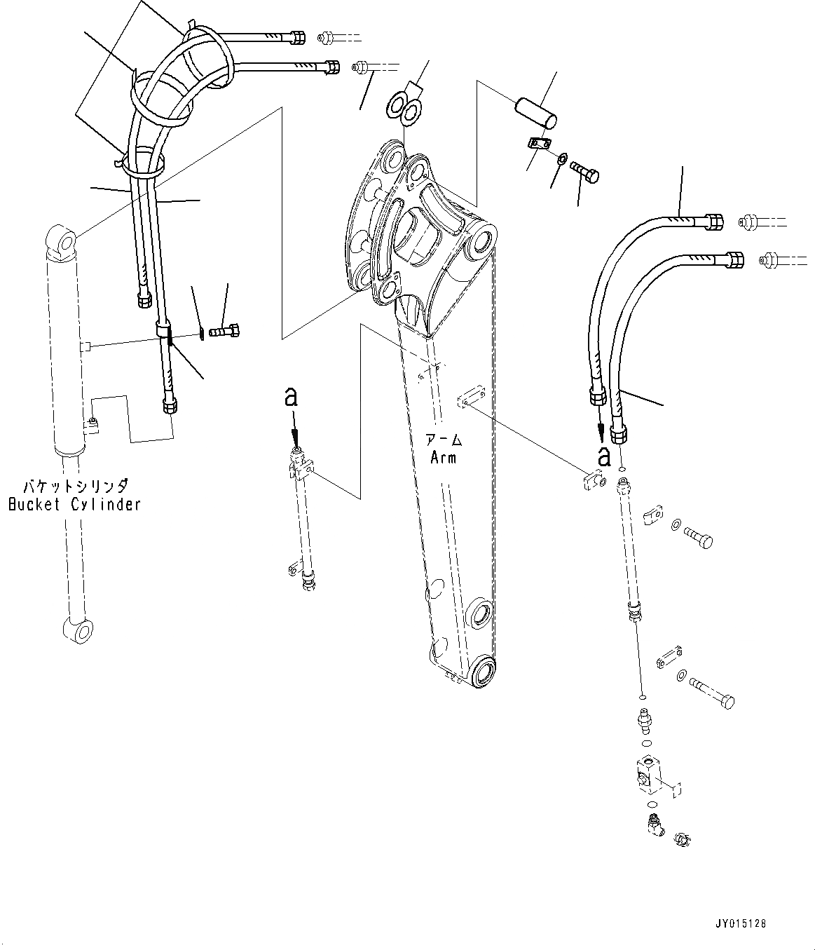 Схема запчастей Komatsu PC45MR-3 - РУКОЯТЬ, 77MM, УДЛИНН. РУКОЯТЬ, С НАВЕСНОЕ ОБОРУД-Е, КРОМЕ ЯПОН., ЦИЛИНДР КОВША И НАВЕСН. ОБОРУД ТРУБЫ (№-) РУКОЯТЬ, 77MM, УДЛИНН. РУКОЯТЬ, С НАВЕСНОЕ ОБОРУД-Е, КРОМЕ ЯПОН.