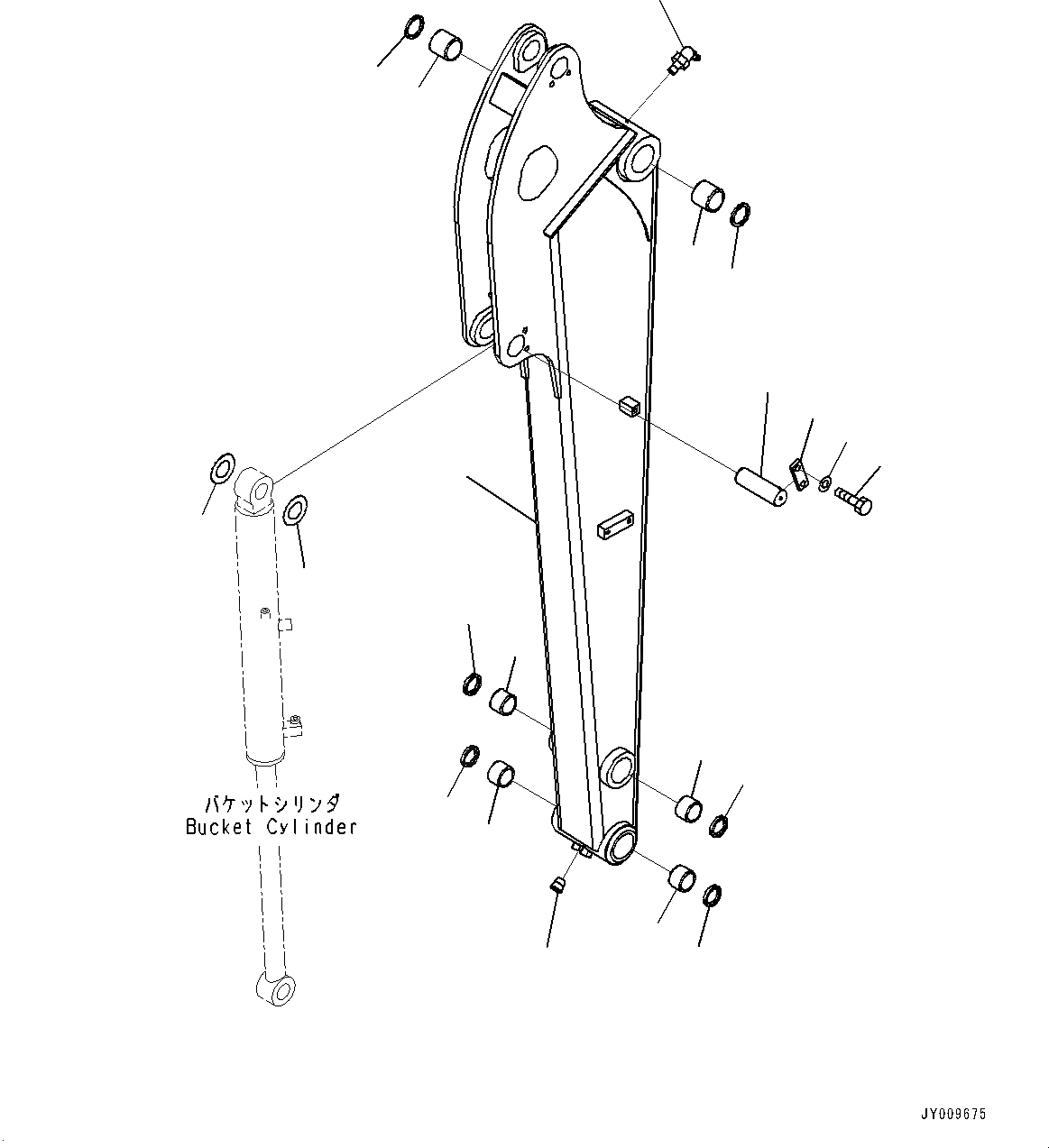 Схема запчастей Komatsu PC45MR-3 - РУКОЯТЬ, 77MM, УДЛИНН. РУКОЯТЬ, РУКОЯТЬ И ПАЛЕЦ (№-) РУКОЯТЬ, 77MM, УДЛИНН. РУКОЯТЬ