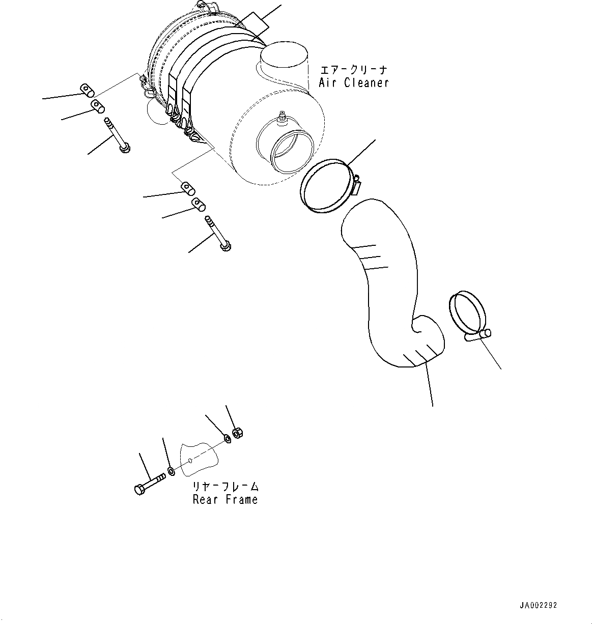 Схема запчастей Komatsu WA150-6 - ДВИГАТЕЛЬ ПРОВОДКА, ВОЗДУХООЧИСТИТЕЛЬ КОМПОНЕНТЫ (№8-) ДВИГАТЕЛЬ ПРОВОДКА, С КОНДИЦИОНЕРОМ