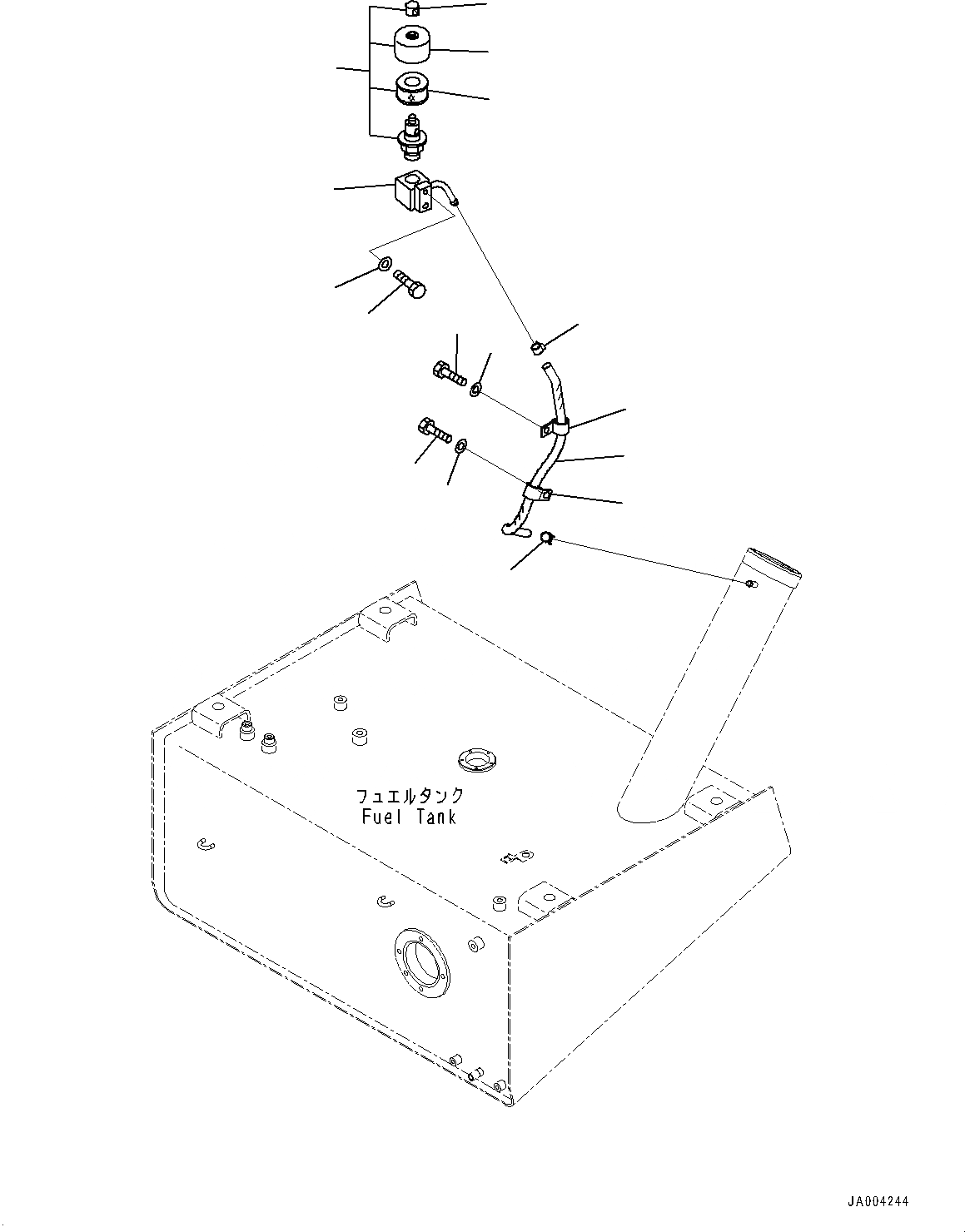 Схема запчастей Komatsu WA150-6 - ТОПЛИВН. БАК., САПУН (№8-) ТОПЛИВН. БАК., БЕЗ SOLID ШИНЫ
