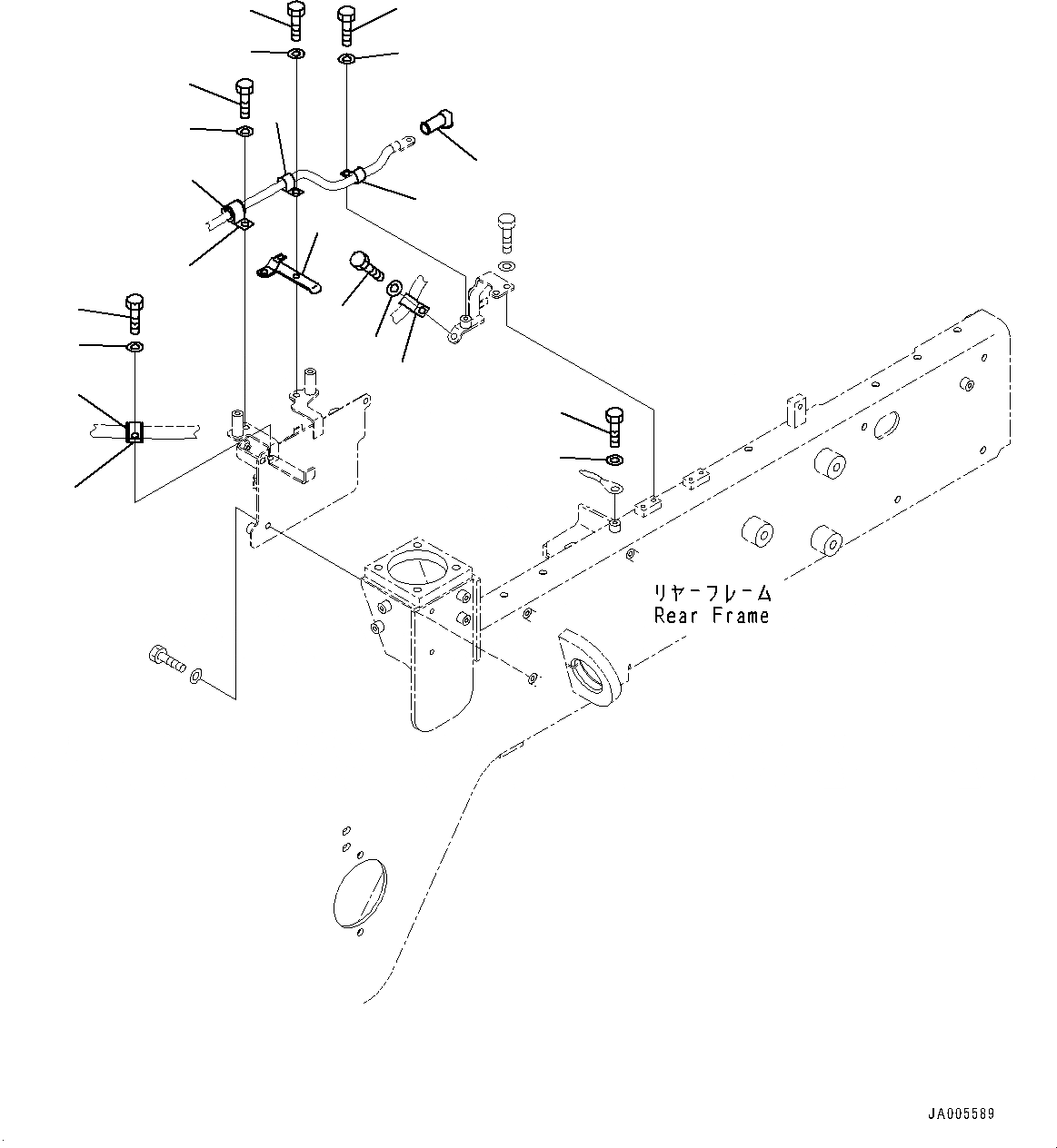Схема запчастей Komatsu WA150-6 - ЗАДН. ПРОВОДКА, ПРОВОДКА КРЕПЛЕНИЕ, ДВИГАТЕЛЬ (№8-) ЗАДН. ПРОВОДКА, БЕЗ АККУМУЛЯТОР DISCONNECT ПЕРЕКЛЮЧАТЕЛЬ