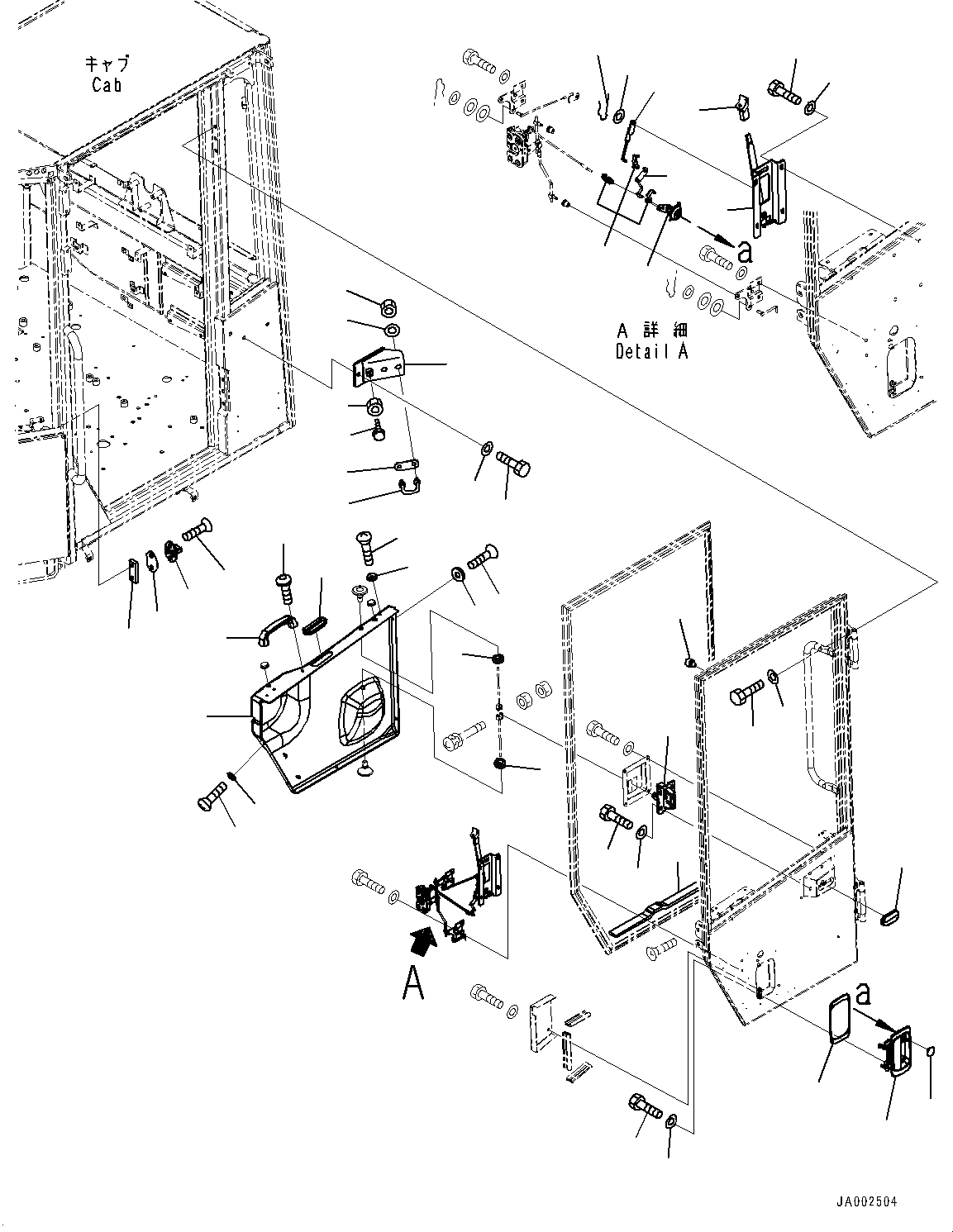 Схема запчастей Komatsu WA150-6 - КАБИНА И КАБИНА ПОЛ ГРУППА, ДВЕРЬ И LATCH, ЛЕВ. (/) (№8-) КАБИНА И КАБИНА ПОЛ ГРУППА, ДЛЯ KOMTRAX