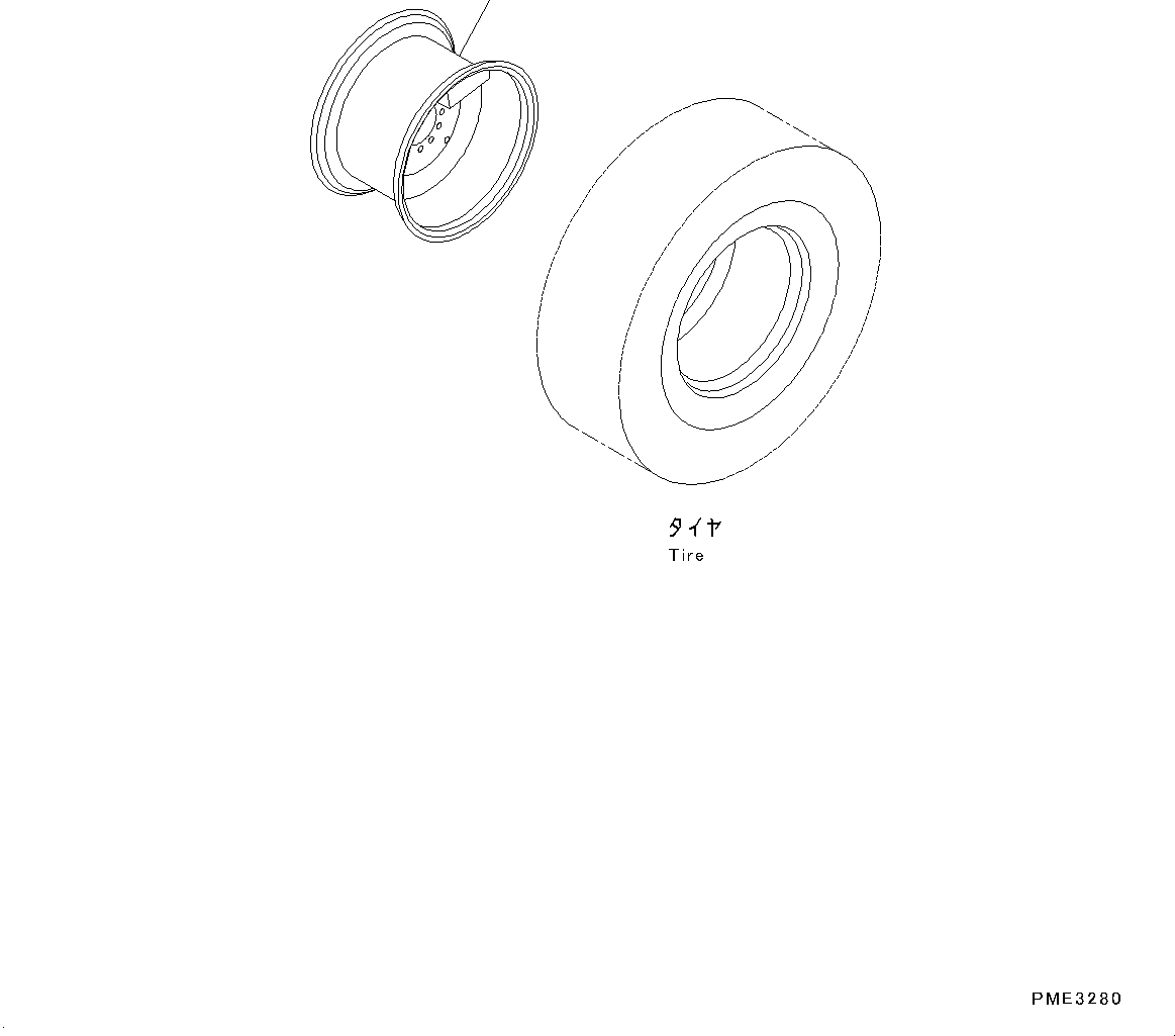 Схема запчастей Komatsu WA150-6 - ОБОД КОЛЕСА (№8-) ОБОД КОЛЕСА, С .9-