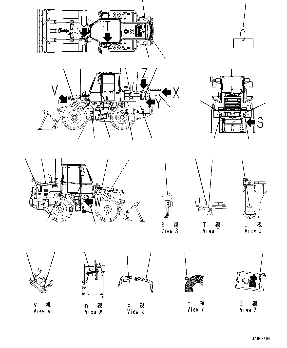 Схема запчастей Komatsu WA150-6 - МАРКИРОВКА, EXTERIOR (№8-) МАРКИРОВКА, АНГЛ., PICTORIAL ТИП