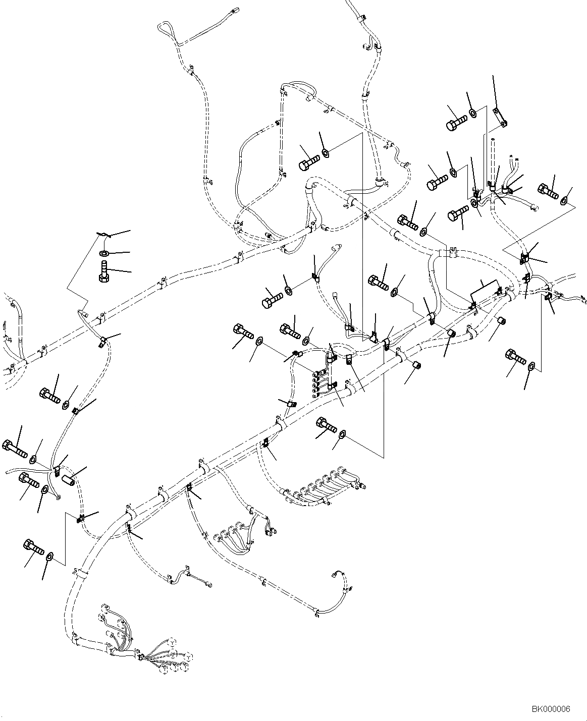 Схема запчастей Komatsu PC800-8E0 - ЭЛЕКТРОПРОВОДКА, БЕЗ -СЕРВИСНЫЙ КЛАПАН, ПРОВОДКА И КРЕПЛЕНИЕ (/) ЭЛЕКТРОПРОВОДКА, БЕЗ -СЕРВИСНЫЙ КЛАПАН