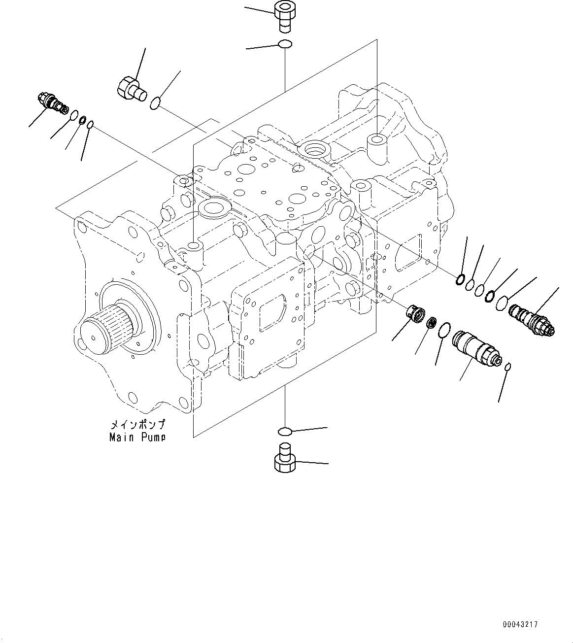 Схема запчастей Komatsu PC800-8E0 - ОСНОВН. ПОРШЕНЬ НАСОС, ВНУТР. ЧАСТИ, ОСНОВН. НАСОС (9/) ОСНОВН. ПОРШЕНЬ НАСОС