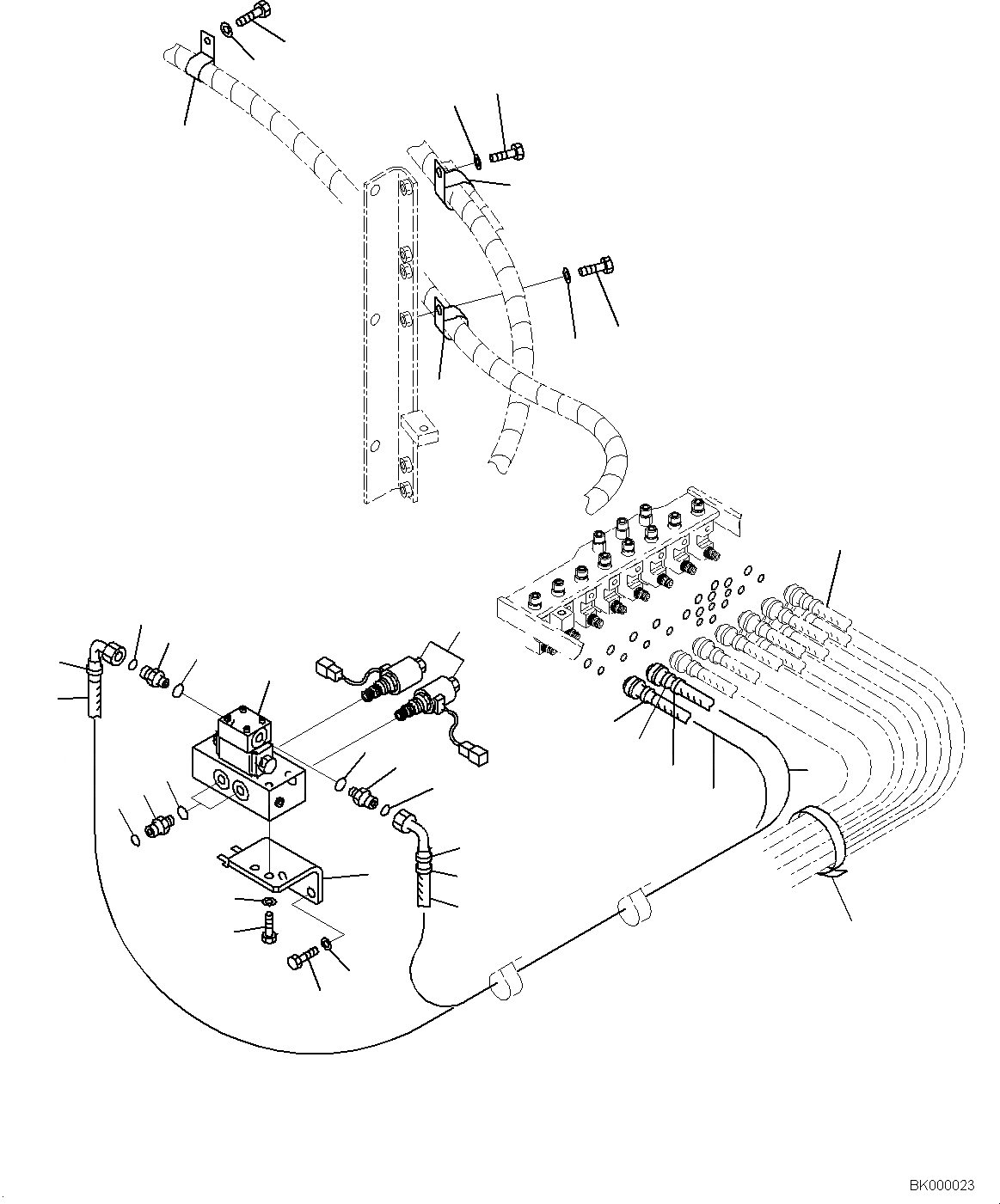 Схема запчастей Komatsu PC800-8E0 - ПРОПОРЦИОНАЛЬН. PRESSURE УПРАВЛ-Е (PPC) ТРУБЫ СОЕД-Е, НАВЕСН. ОБОРУД, СТРЕЛА КЛАПАН ТРУБЫ ПРОПОРЦИОНАЛЬН. PRESSURE УПРАВЛ-Е (PPC) ТРУБЫ СОЕД-Е, НАВЕСН. ОБОРУД, СТРЕЛА И РУКОЯТЬ