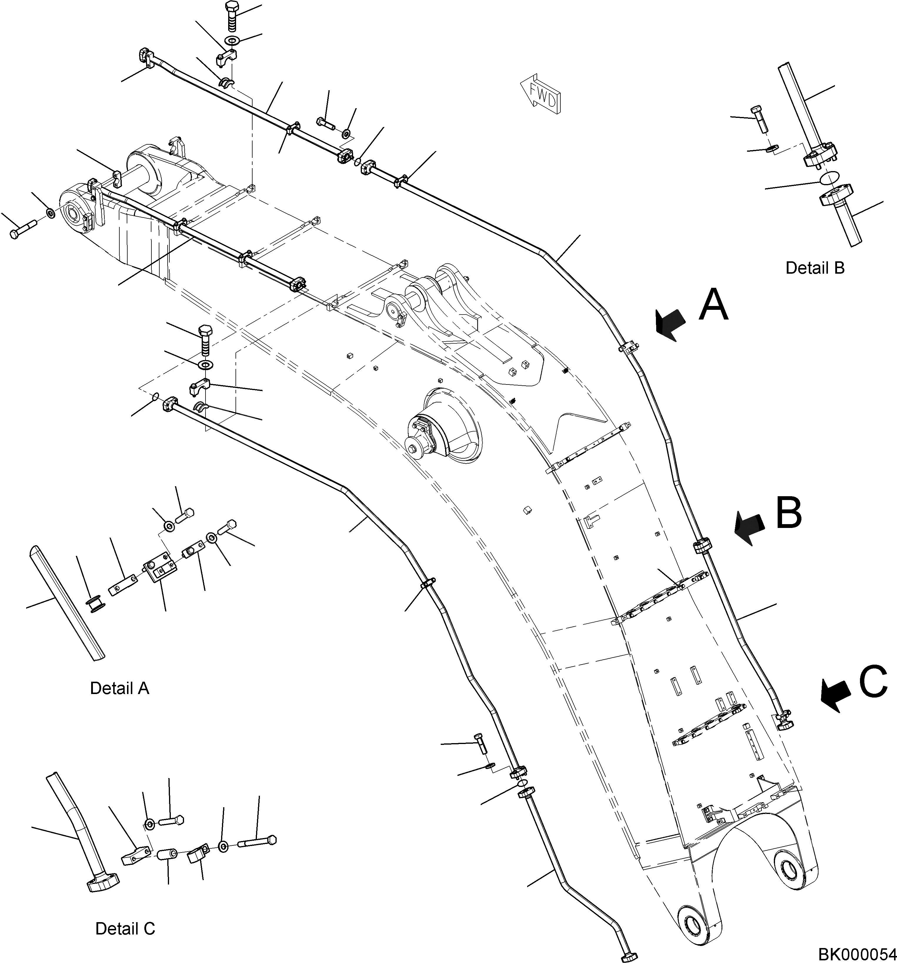 Схема запчастей Komatsu PC800-8E0 - СТРЕЛА, 7MM, (HBV), ЦИЛИНДР КОВША ТРУБЫ СТРЕЛА, 7MM, (HBV), ЦИЛИНДР КОВША ТРУБЫ