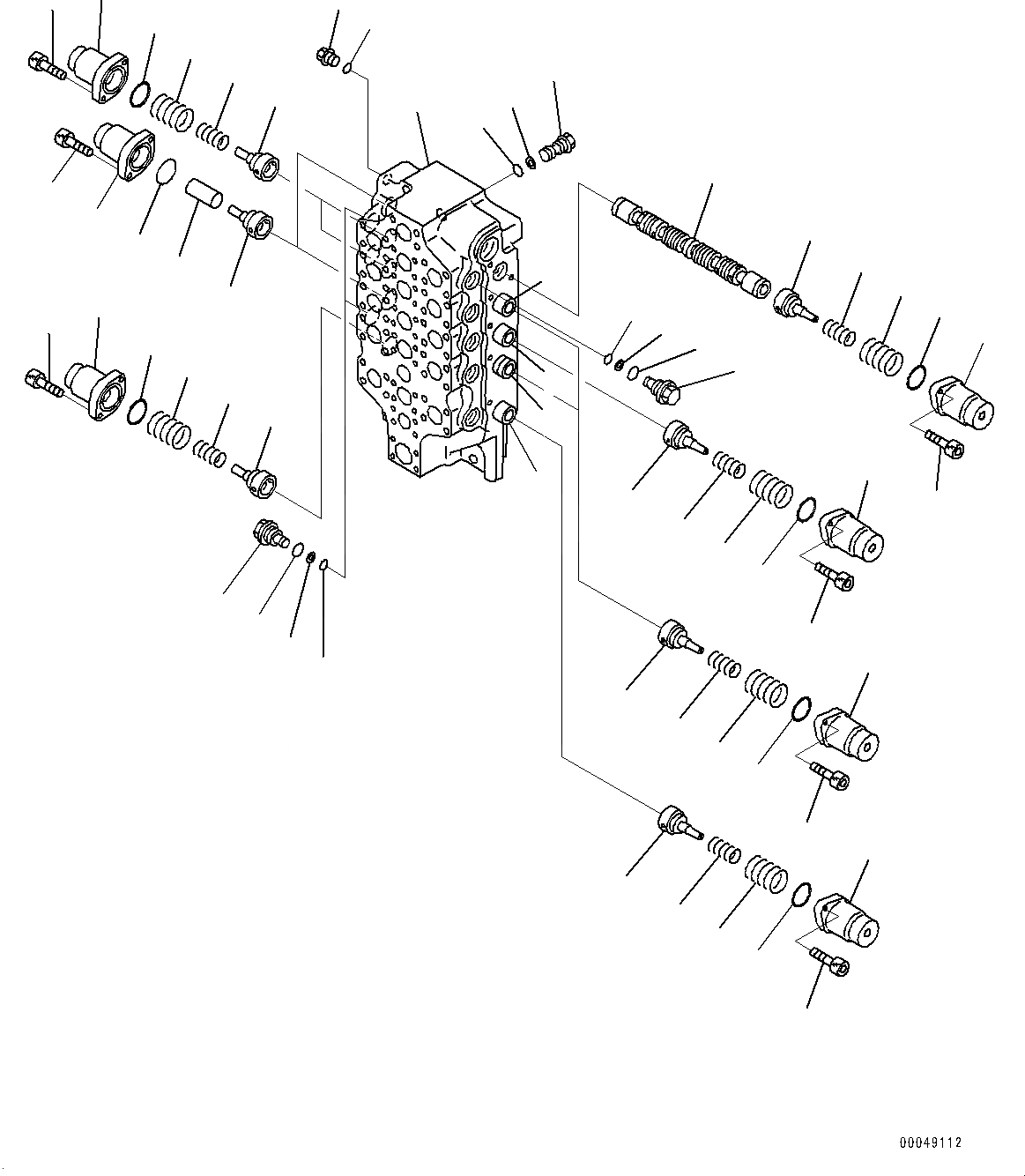 Схема запчастей Komatsu PC800-8E0 - УПРАВЛЯЮЩ. КЛАПАН, 5-СЕКЦИОНН. (/) (№-) УПРАВЛЯЮЩ. КЛАПАН, АНГЛ., США И PUERTO RICO