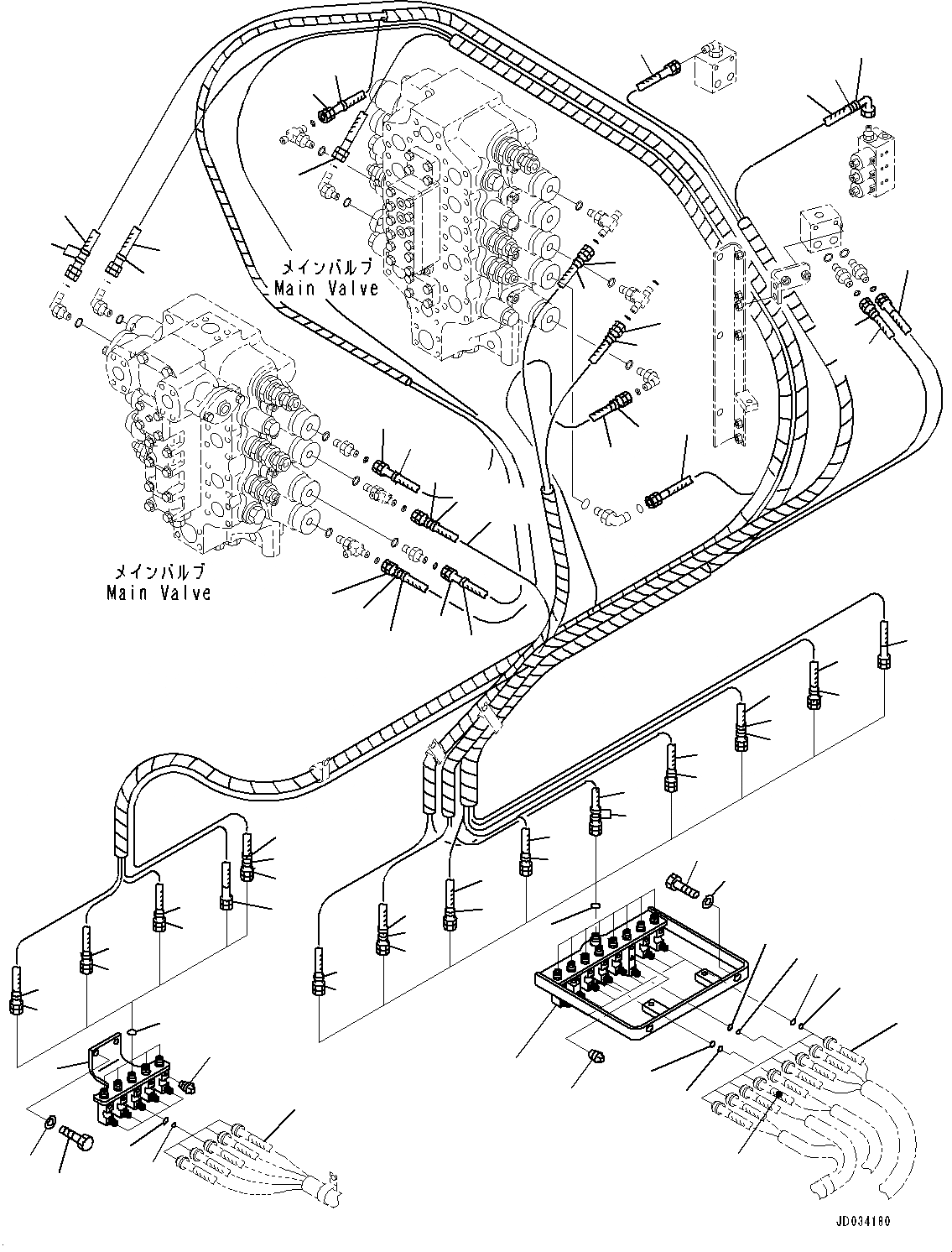 Схема запчастей Komatsu PC800-8E0 - ПРОПОРЦИОНАЛЬН. PRESSURE УПРАВЛ-Е (PPC) ТРУБЫ СОЕД-Е, СОЕД-Е (№-) ПРОПОРЦИОНАЛЬН. PRESSURE УПРАВЛ-Е (PPC) ТРУБЫ СОЕД-Е, ДЛЯ ПРЯМАЯ ЛОПАТА CONFIGURATION