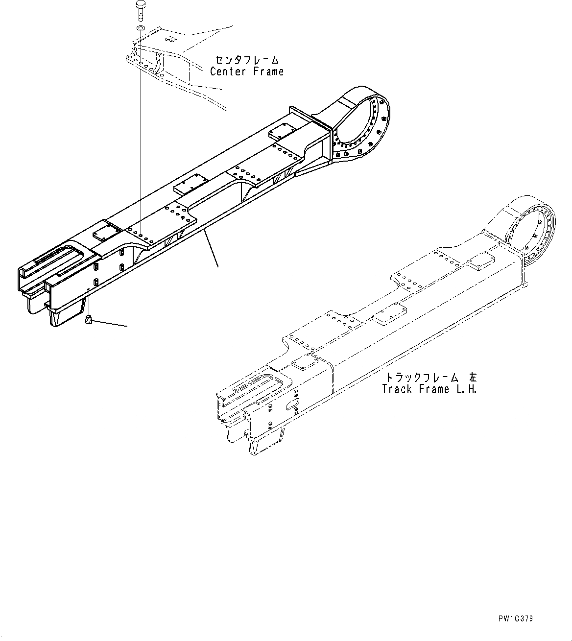 Схема запчастей Komatsu PC800LC-8E0 - ГУСЕНИЧНАЯ РАМА, РАМА ПРАВ. (№-) ГУСЕНИЧНАЯ РАМА, ПОЛН. LENGTH ЗАЩИТА ОПОРНЫХ КАТКОВ