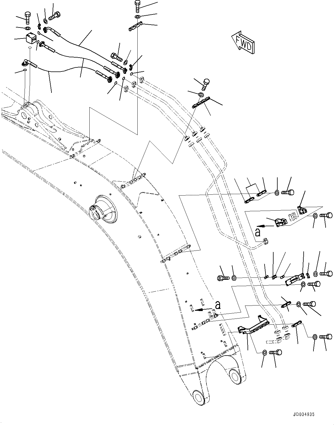 Схема запчастей Komatsu PC800LC-8E0 - СТРЕЛА, ЦИЛИНДР РУКОЯТИТРУБЫ (/) (№-) СТРЕЛА, MM
