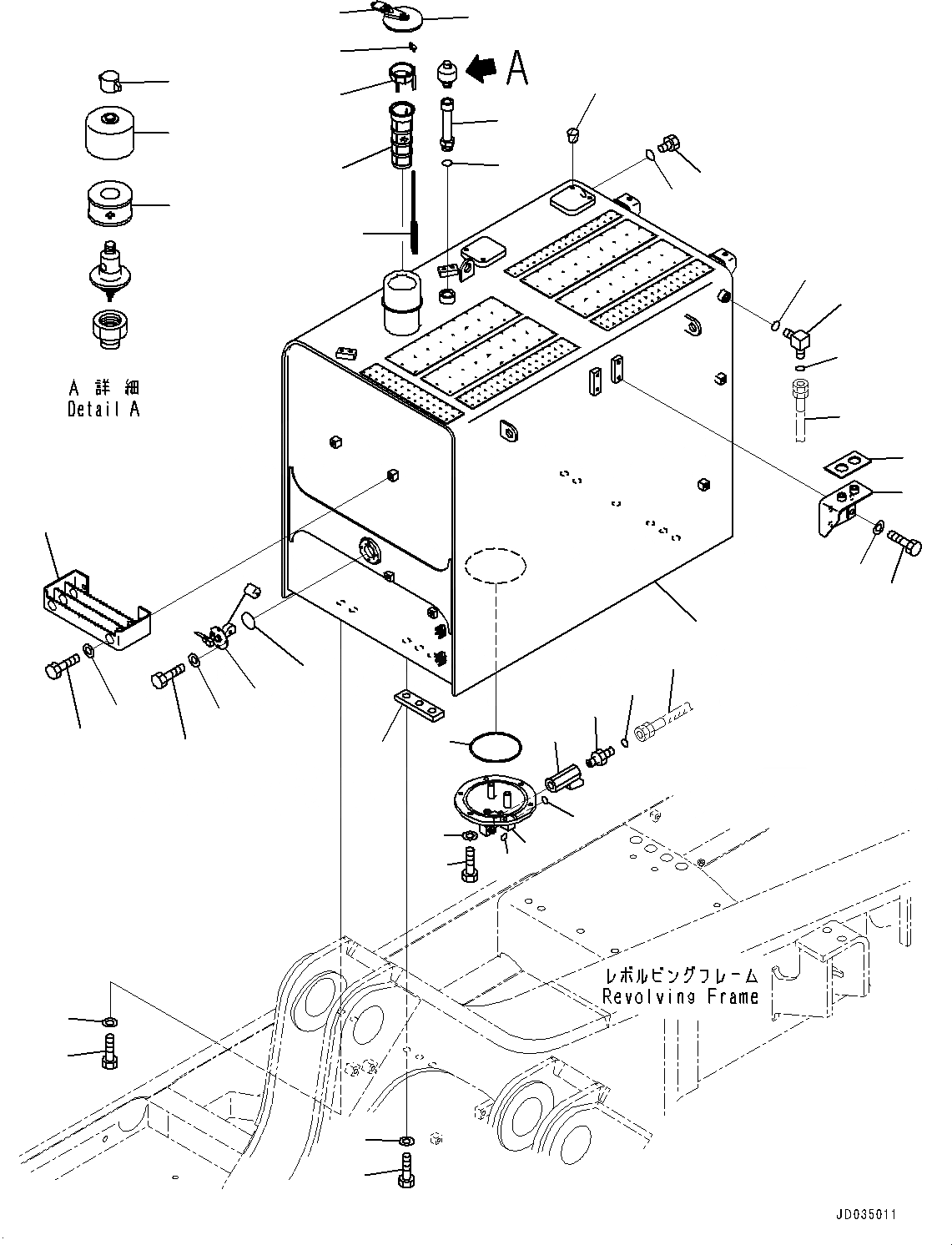 Схема запчастей Komatsu PC850-8E0 - ТОПЛИВН. БАК. (№-) ТОПЛИВН. БАК., ДЛЯ АВСТРАЛИИ