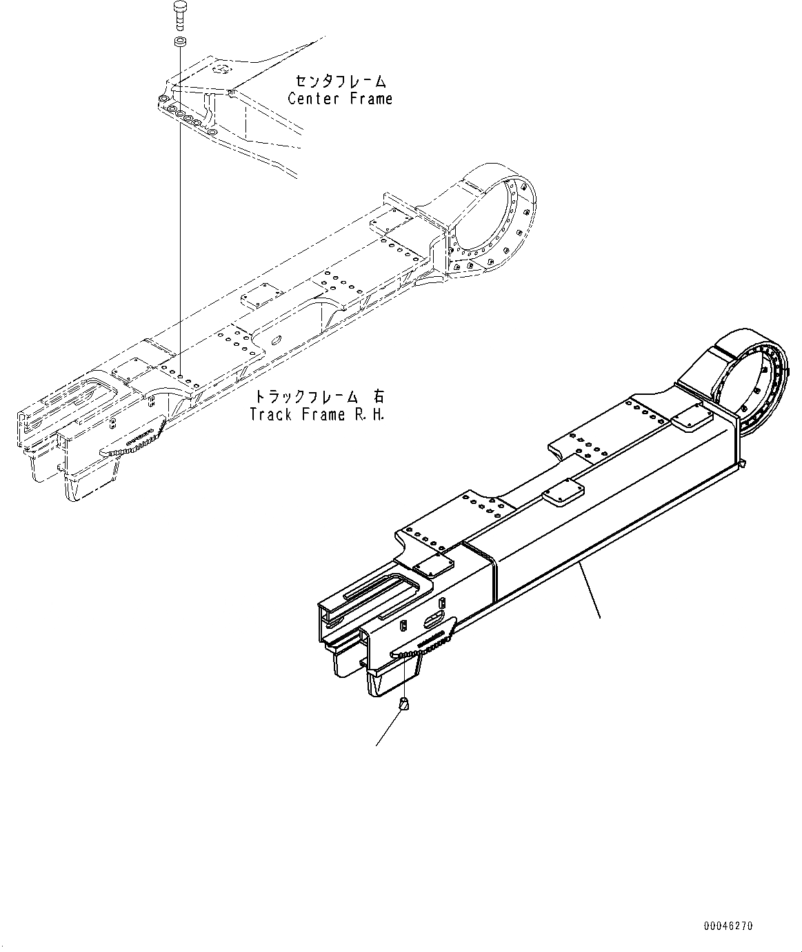 Схема запчастей Komatsu PC850-8E0 - ГУСЕНИЧНАЯ РАМА, РАМА ЛЕВ. (№-) ГУСЕНИЧНАЯ РАМА, УСИЛ. ПОЛН. LENGTH ЗАЩИТА ОПОРНЫХ КАТКОВ