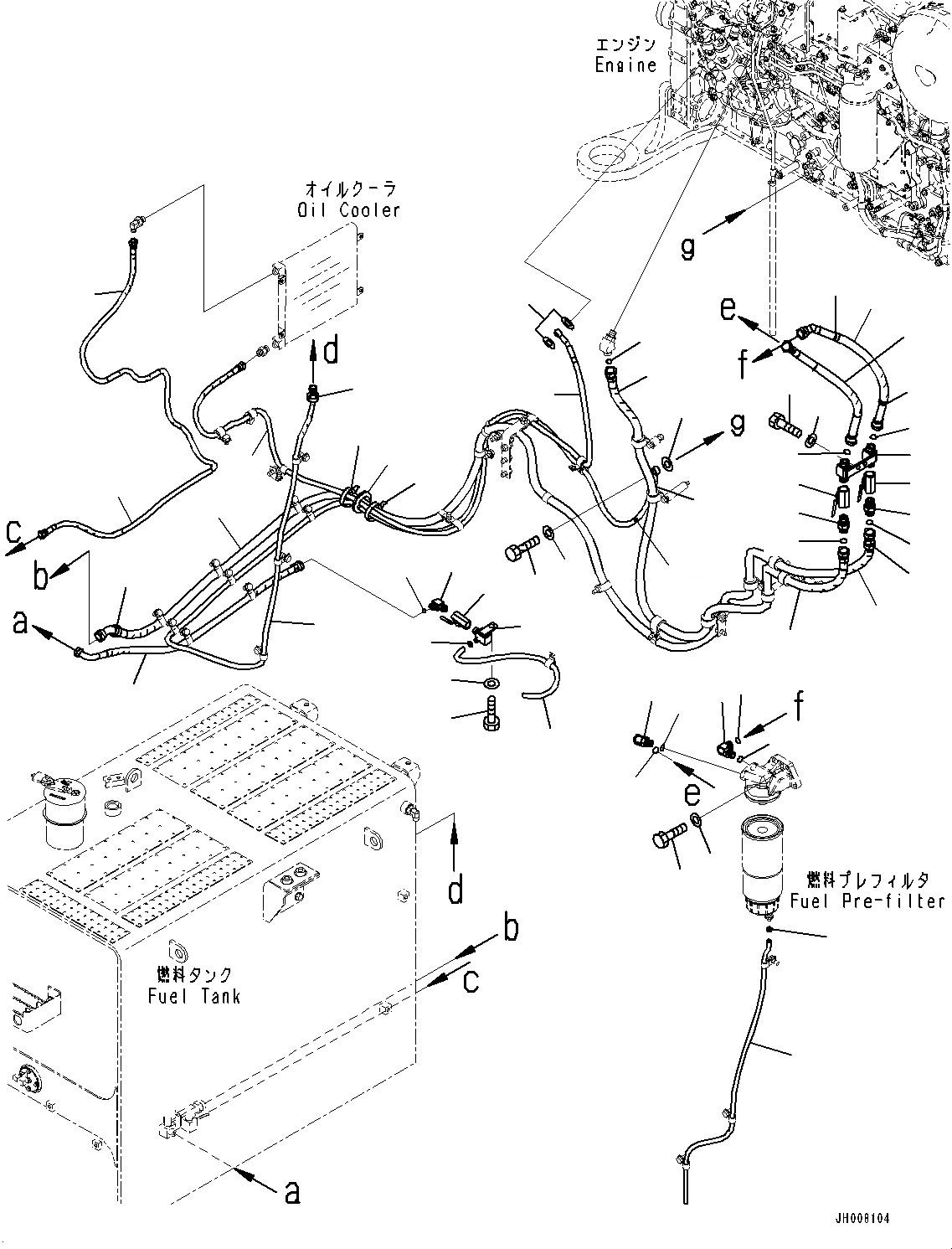 Схема запчастей Komatsu PC850SE-8E0 - ТОПЛИВН. ПОДАЮЩ. ТРУБЫ, ФИЛЬТР. ТРУБЫ (№-) ТОПЛИВН. ПОДАЮЩ. ТРУБЫ