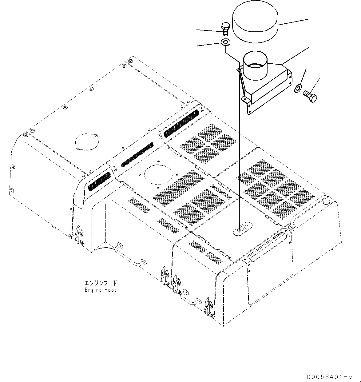Схема запчастей Komatsu PC850SE-8E0 - КАПОТ, PIPE EXTENSION (№-) КАПОТ, ЗАПЫЛЕНН МЕСТН. ARRANGEMENT, ЕС НОВ. NOISE ARRANGEMENT , С ENGINВОЗД.E ПРЕФИЛЬТР