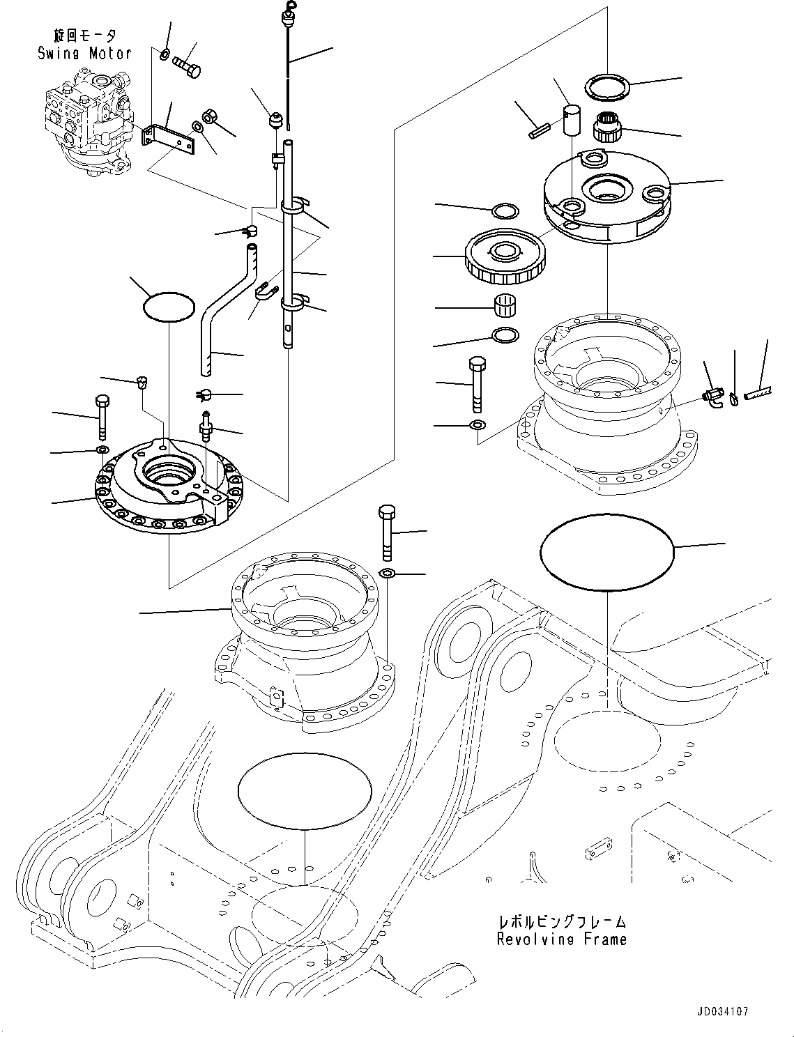 Схема запчастей Komatsu PC850SE-8E0 - МЕХАНИЗМ ПОВОРОТА И МОТОР, 1 НЕСУЩИЙ ЭЛЕМЕНТ И GAUGE СУППОРТ, ЗАДН. (№-) МЕХАНИЗМ ПОВОРОТА И МОТОР