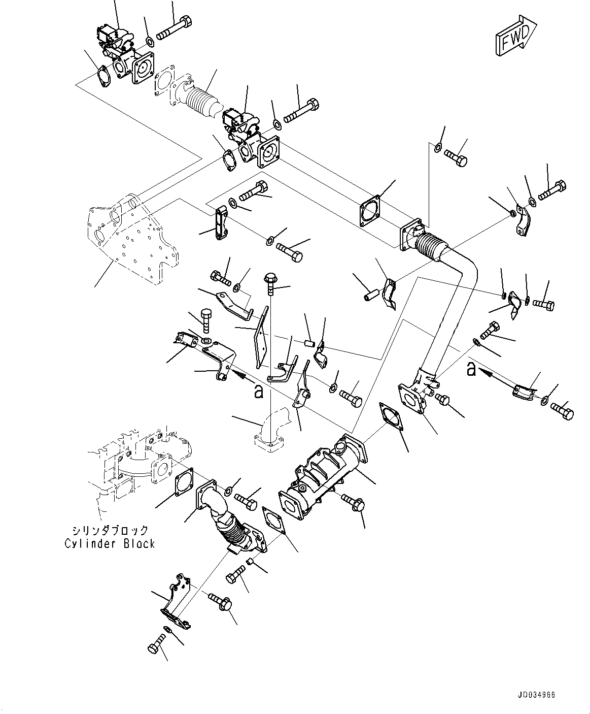Схема запчастей Komatsu SAA6D140E-5F - ВЫПУСКН. GAS RE-CIRCULATION (EGR) КЛАПАН, ОХЛАЖД-Е И КЛАПАН КРЕПЛЕНИЕ (№7-) ВЫПУСКН. GAS RE-CIRCULATION (EGR) КЛАПАН