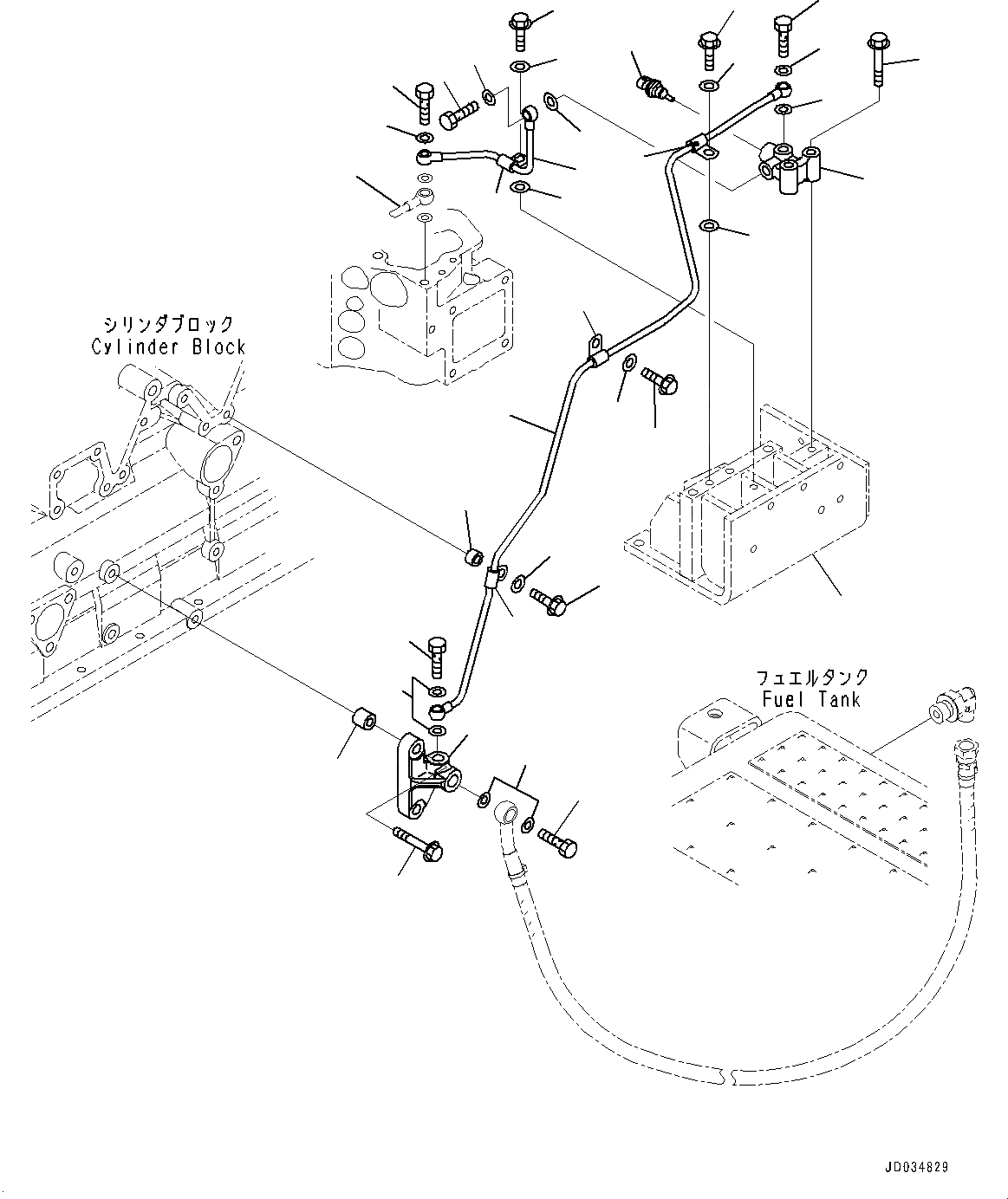 Схема запчастей Komatsu SAA6D140E-5F - ВОЗВРАТ ТОПЛИВА (№7-) ВОЗВРАТ ТОПЛИВА