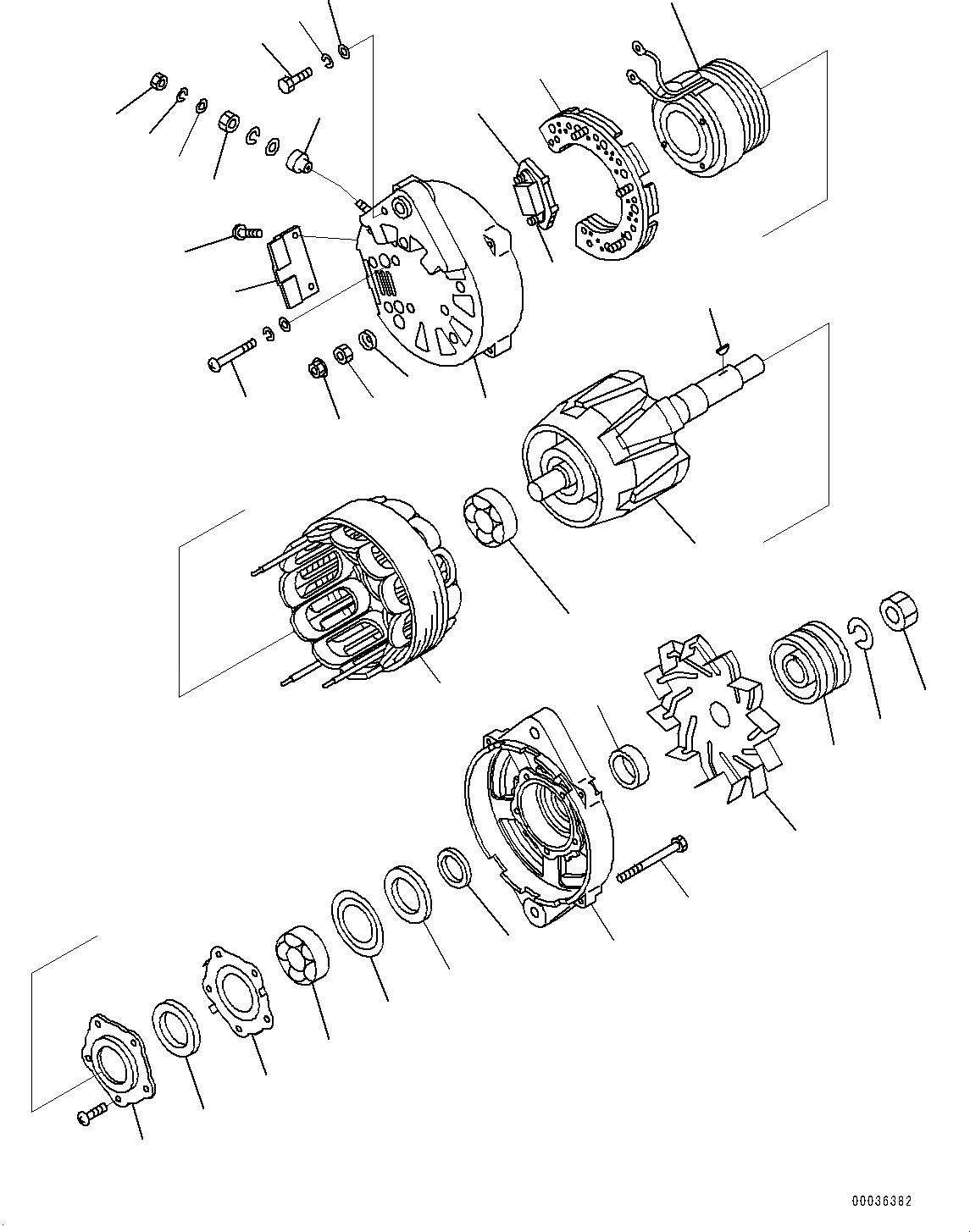 Схема запчастей Komatsu SAA6D140E-5F - ГЕНЕРАТОР, ДЛЯ 9AMP, ЗАПЫЛЕНН МЕСТН. ARRANGEMENT, ВНУТР. ЧАСТИ, ГЕНЕРАТОР (№7-) ГЕНЕРАТОР, ДЛЯ 9AMP, ЗАПЫЛЕНН МЕСТН. ARRANGEMENT