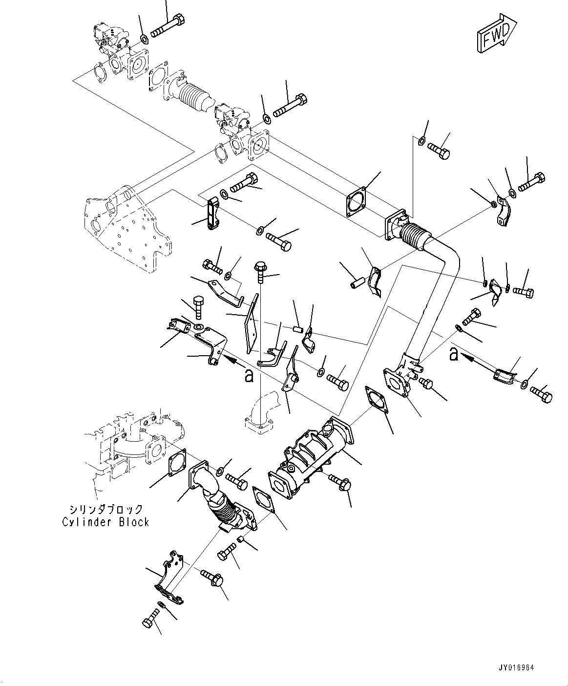 Схема запчастей Komatsu SAA6D140E-5F - ВЫПУСКН. GAS RE-CIRCULATION (EGR) КЛАПАН, ОХЛАЖД-Е И КЛАПАН КРЕПЛЕНИЕ (№7-) ВЫПУСКН. GAS RE-CIRCULATION (EGR) КЛАПАН