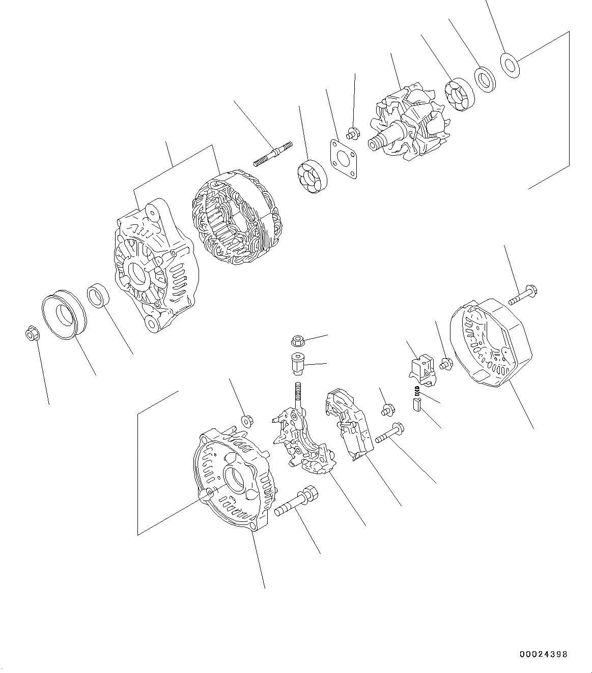 Схема запчастей Komatsu 3D76E-6 - ДВИГАТЕЛЬ БЛОК, ВНУТР. ЧАСТИ, ГЕНЕРАТОР A (№9-) ДВИГАТЕЛЬ БЛОК