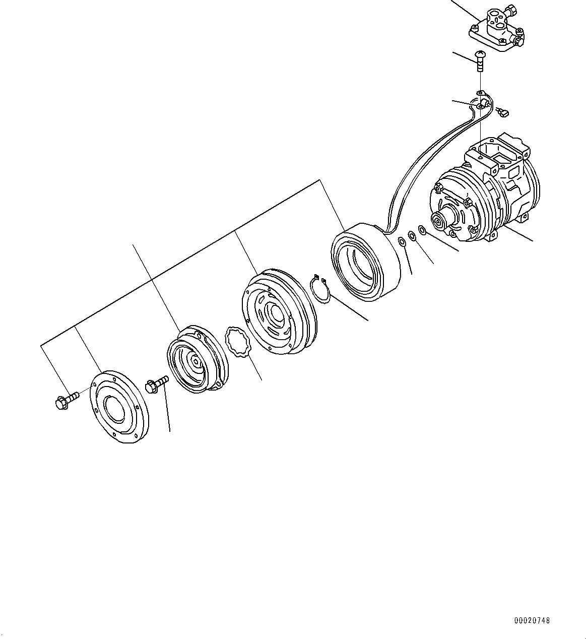 Схема запчастей Komatsu WA900-3E0 - ДВИГАТЕЛЬ АКСЕССУАРЫ, ВНУТР. ЧАСТИ, КОМПРЕССОР (№78-) ДВИГАТЕЛЬ АКСЕССУАРЫ, КОНДИЦ. ВОЗДУХА