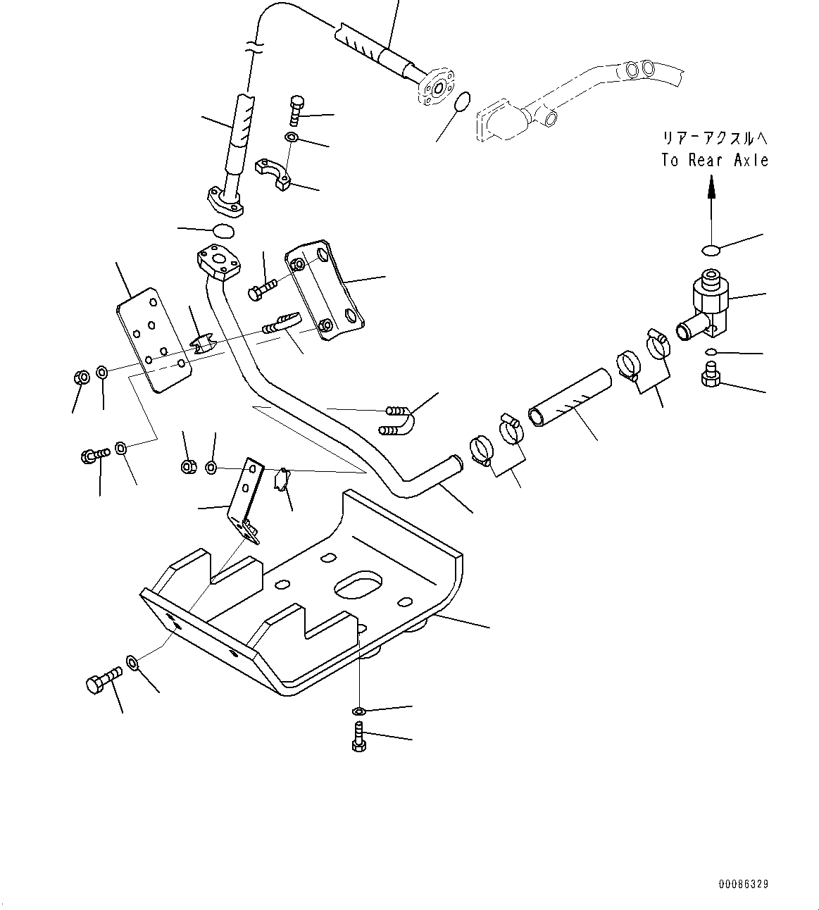 Схема запчастей Komatsu WA900-3E0 - ЗАДН. МОСТ, СИСТЕМА ТРУБ ОХЛАЖДЕНИЯ (№78-) ЗАДН. МОСТ, С ТОРМОЗ. МАСЛ. СИСТЕМА ОХЛАЖДЕНИЯ