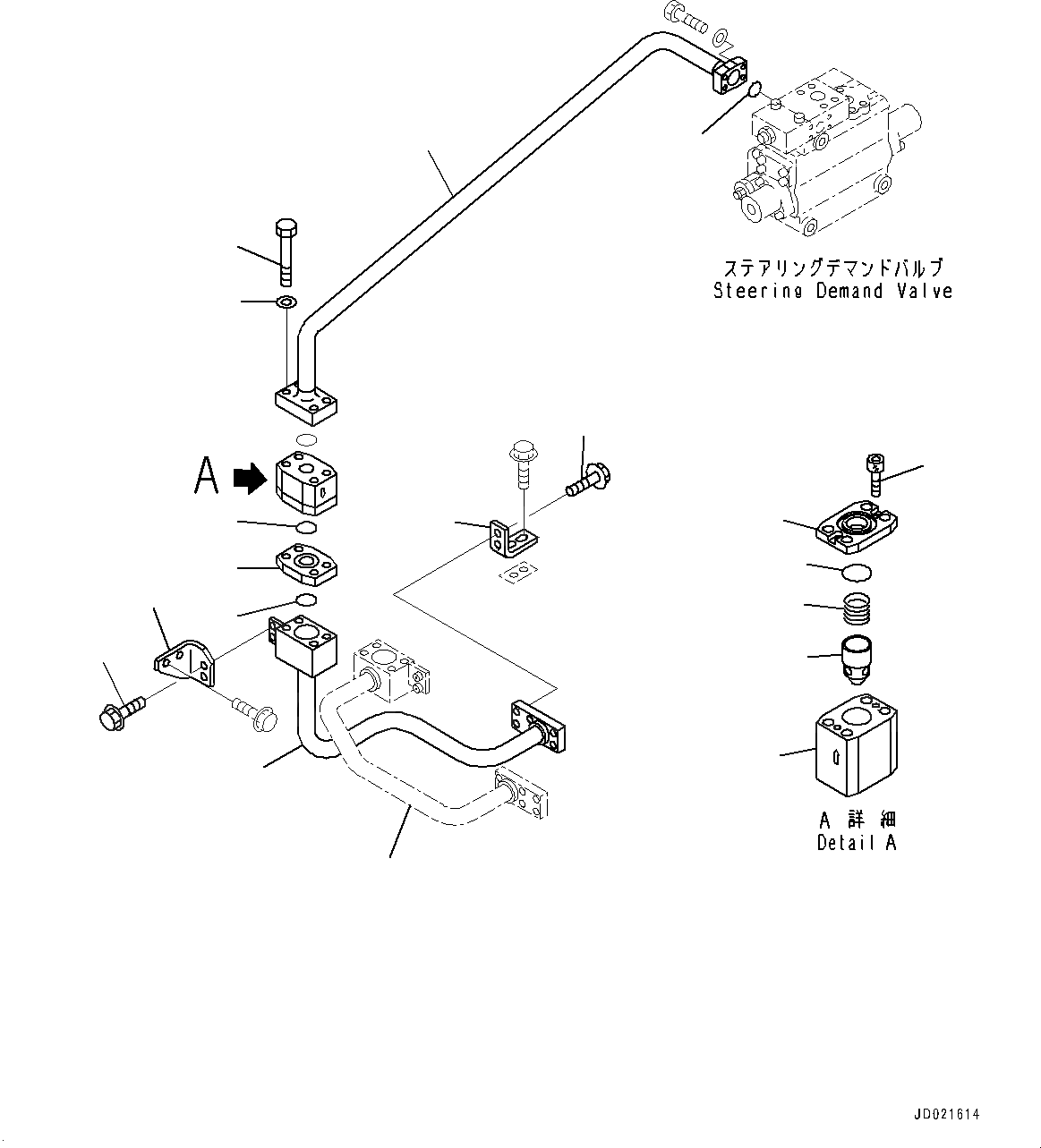 Схема запчастей Komatsu WA900-3E0 - РУЛЕВ. УПРАВЛЕНИЕ ГИДРОЛИНИЯ, ЦИЛИНДР РУЛЕВ. УПР-Я ТРУБЫ (№78-) РУЛЕВ. УПРАВЛЕНИЕ ГИДРОЛИНИЯ, БЕЗ AJSS