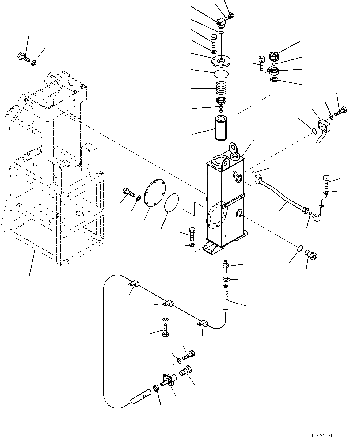 Схема запчастей Komatsu WA900-3E0 - УПРАВЛ-Е ТОРМОЗОМ, ТОРМОЗ. МАСЛ. БАК (№78-) УПРАВЛ-Е ТОРМОЗОМ, БЕЗ VHMS