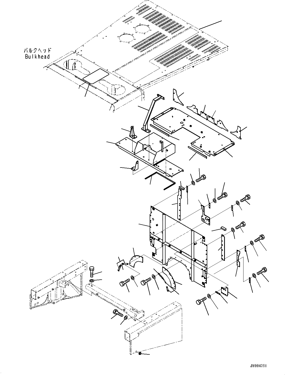 Схема запчастей Komatsu WA900-3E0 - BULKHEAD, КРЫШКА(/) (№78-) BULKHEAD, MINING СПЕЦ-ЯIFICATION