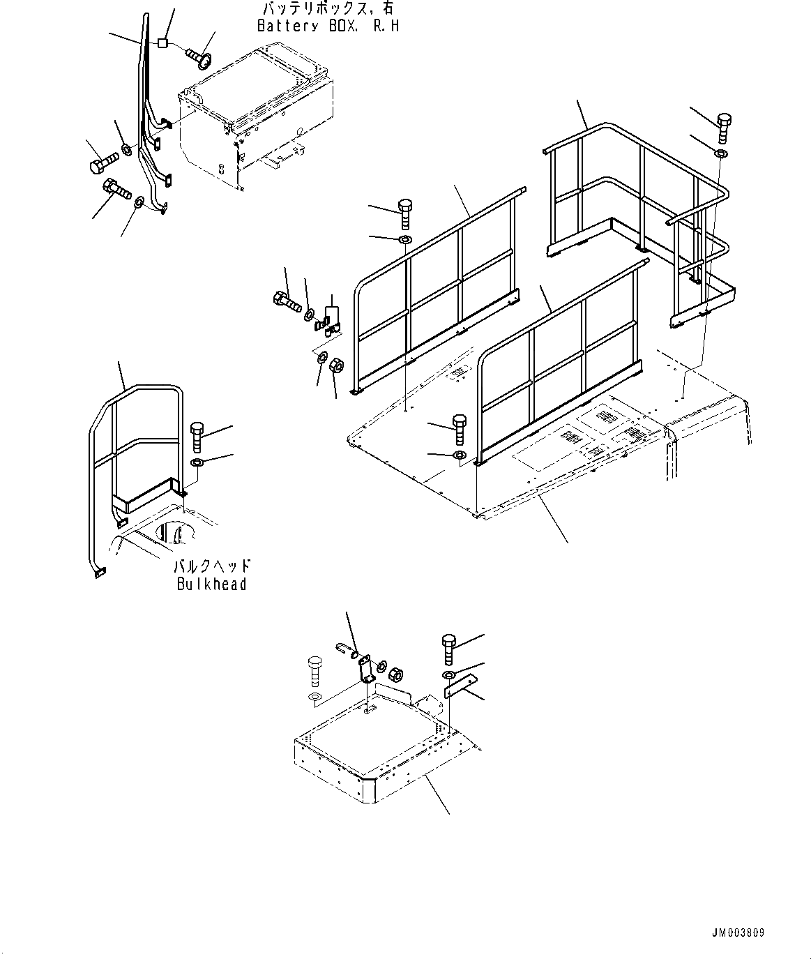 Схема запчастей Komatsu WA900-3E0 - ЛЕСТНИЦА И HANDRAIL, ПРАВ. (№-) ЛЕСТНИЦА И HANDRAIL, ТОРМОЗ. МАСЛ. СИСТЕМА ОХЛАЖДЕНИЯ