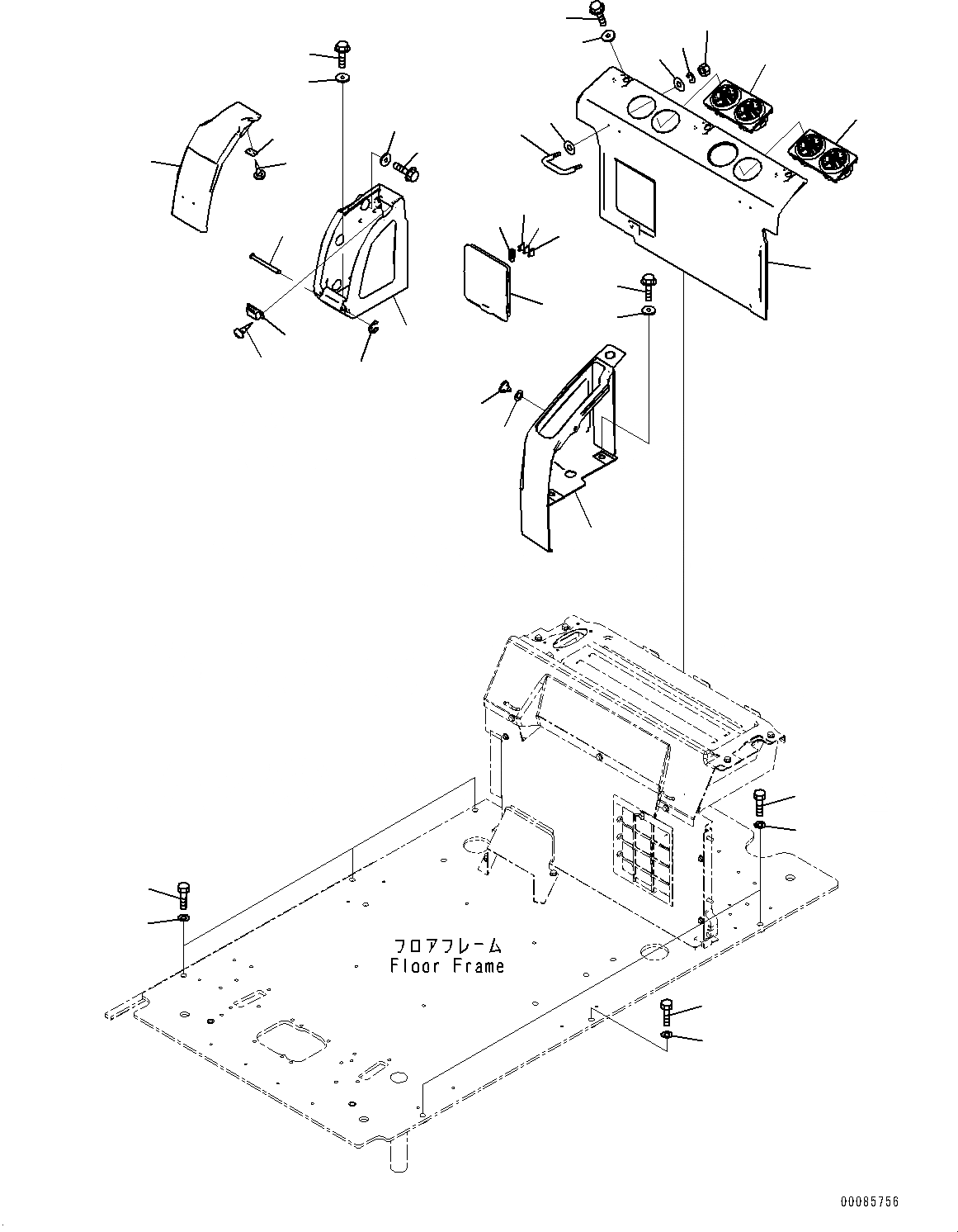 Схема запчастей Komatsu PC220-8 - КАБИНА, КАБИНА IN ЧАСТИ, ЗАДН. КРЫШКА (№877-) КАБИНА, EOPS КАБИНА, ЗАЩИТА ОТ ВАНДАЛИЗМА, С АВТОМАТИЧ. КОНДИЦ. ВОЗДУХА, AM-FM РАДИО ДЛЯ АЗИИ, МАСТЕР КЛЮЧ