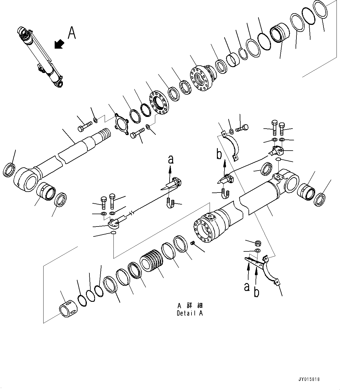 Схема запчастей Komatsu PC220-8 - ЦИЛИНДР СТРЕЛЫ, ВНУТР. ЧАСТИ, ЦИЛИНДР СТРЕЛЫ, ЛЕВ. (№877-) ЦИЛИНДР СТРЕЛЫ, ЧАС. СМАЗКА INTERVAL, С WEBASTO ОБОГРЕВАТЕЛЬ.