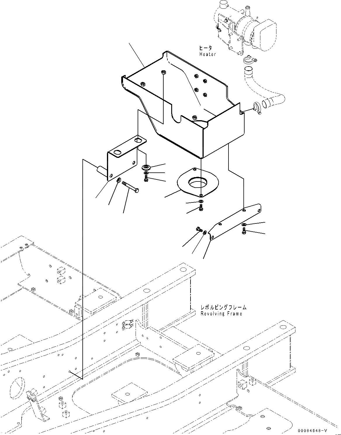 Схема запчастей Komatsu PC220-8 - WEBASTO ОБОГРЕВАТЕЛЬ., ВОЗДУХОВОДЫ (№877-) WEBASTO ОБОГРЕВАТЕЛЬ.