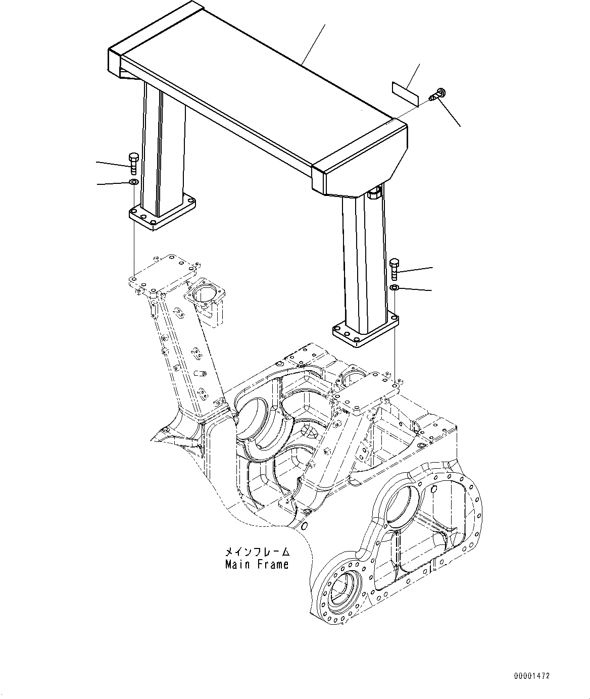 Схема запчастей Komatsu D85PX-15R - ROPS ЧАСТИ КОРПУСА (№-) ROPS ЧАСТИ КОРПУСА, С КАБИНОЙ