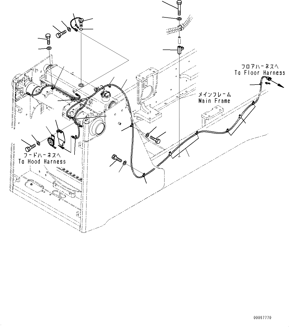Схема запчастей Komatsu D85PX-15R - ЗАЩИТА РАДИАТОРА, ПРОВОДКА (№-) ЗАЩИТА РАДИАТОРА