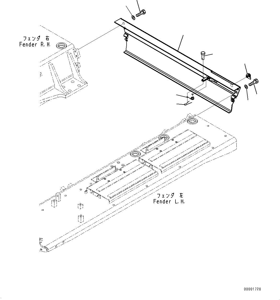 Схема запчастей Komatsu D85PX-15R - ЗАДН. КРЫШКА (№-) ЗАДН. КРЫШКА, БЕЗ МНОГОСТОЕЧН. РЫХЛИТ.