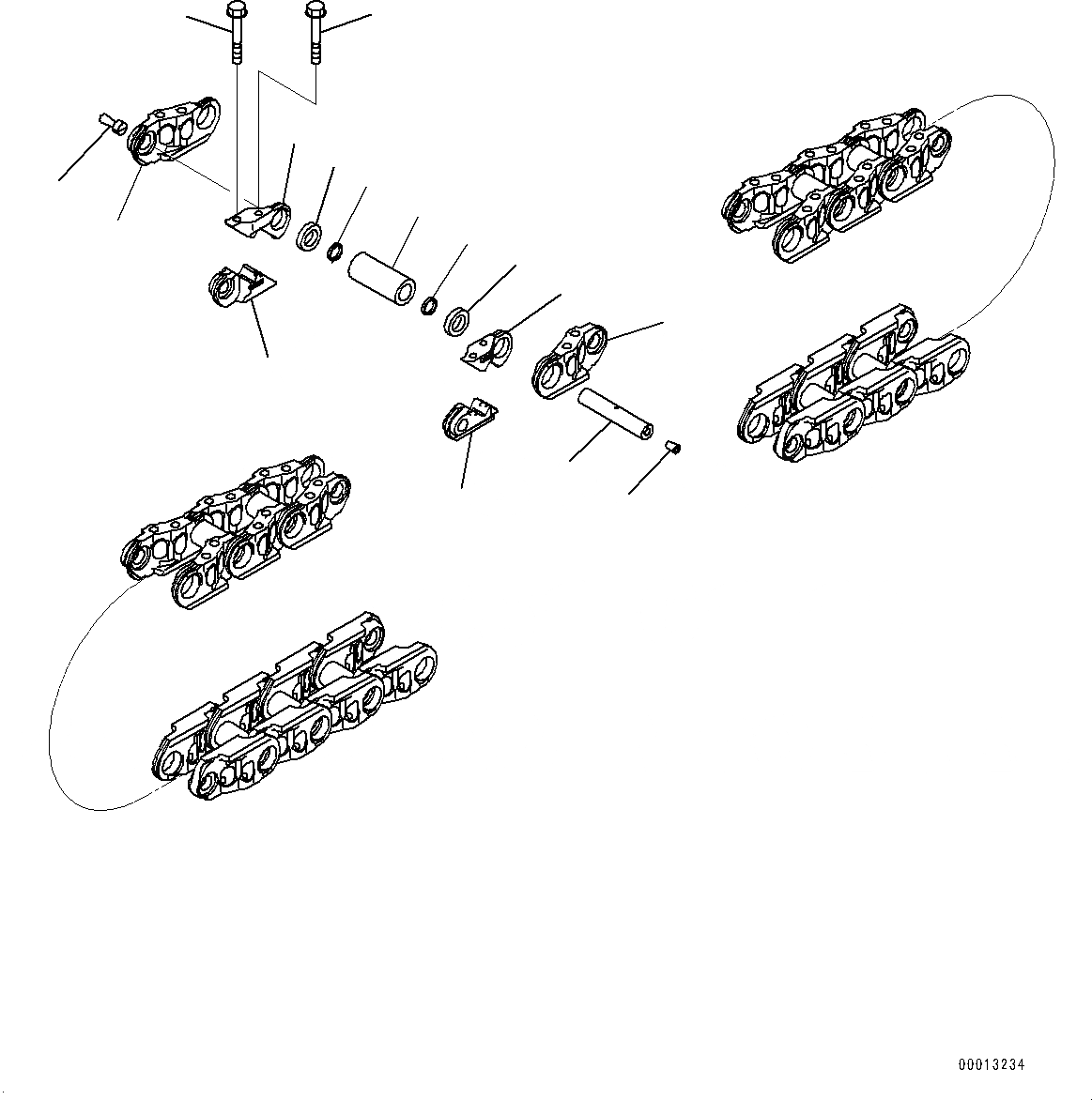 Схема запчастей Komatsu D85PX-15R - ГУСЕН. ЦЕПЬ ASSEMBLY (№-) ГУСЕН. ЦЕПЬ ASSEMBLY, УПЛОТНЕНИЕED И LUBRICATED ТИП, СО СЦЕПНЫМ ЗВЕНОМ, 9 SET, ПОСТАВЛЯЕМЫЕ ЧАСТИ, БОЛОТН. SHOE