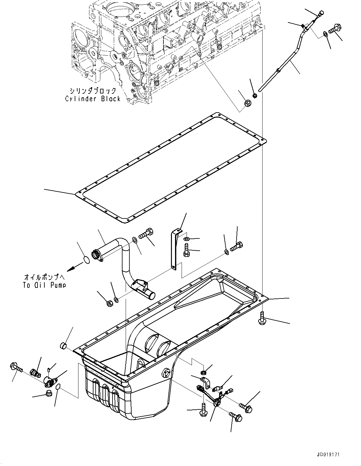 Схема запчастей Komatsu SAA6D140E-5E - МАСЛЯНЫЙ ПОДДОН И ВСАСЫВАЮЩИЙ ПАТРУБОК (№-) МАСЛЯНЫЙ ПОДДОН И ВСАСЫВАЮЩИЙ ПАТРУБОК