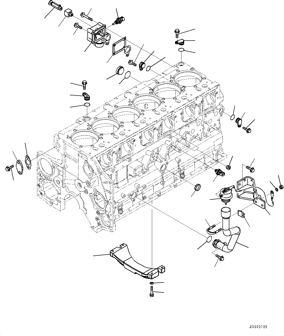 Схема запчастей Komatsu SAA6D140E-5E - ЭЛЕМЕНТЫ БЛОКА ЦИЛИНДРОВ (№-) ЭЛЕМЕНТЫ БЛОКА ЦИЛИНДРОВ, С ЗАЩИТА ОТ ВАНДАЛИЗМА БЛОКИР.