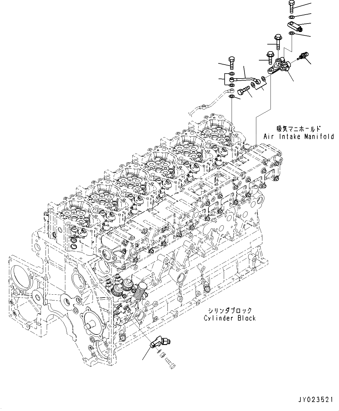 Схема запчастей Komatsu SAA6D140E-5E - ВОЗВРАТ ТОПЛИВА (№-) ВОЗВРАТ ТОПЛИВА