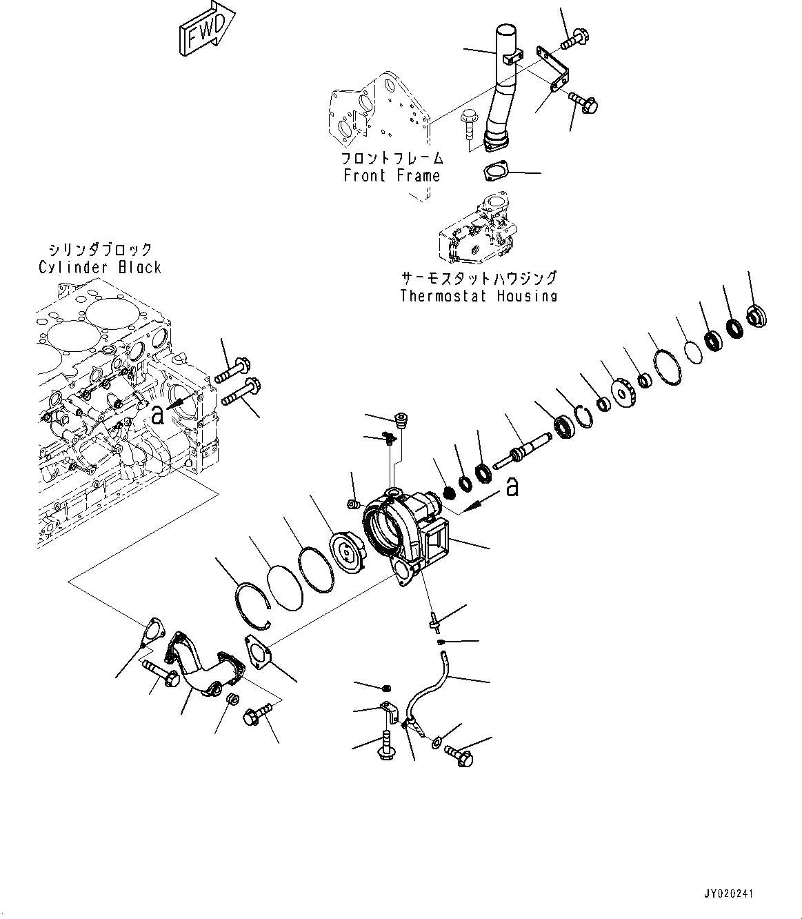 Схема запчастей Komatsu SAA6D140E-5E - ВОДЯНАЯ ПОМПА, ВНУТР. ЧАСТИ (№97-) ВОДЯНАЯ ПОМПА