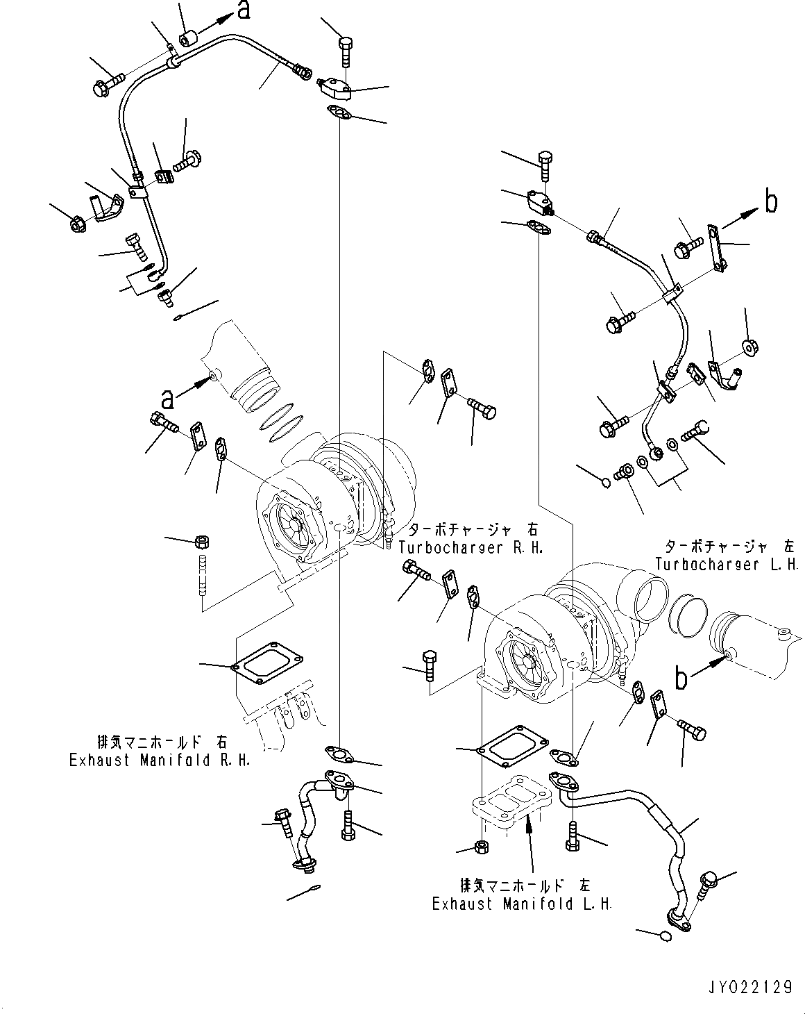 Схема запчастей Komatsu SAA12V140E-3D - ТУРБОНАГНЕТАТЕЛЬ, СИСТЕМА СМАЗКИ МАСЛОПРОВОДЯЩАЯ ЛИНИЯ (№9-) ТУРБОНАГНЕТАТЕЛЬ